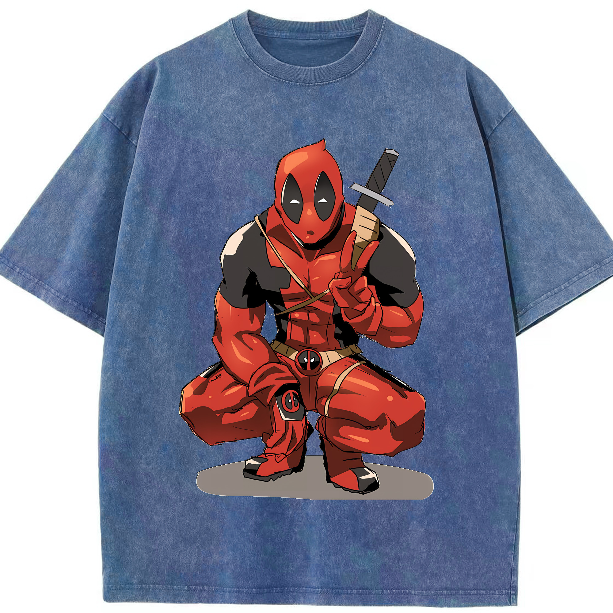 （画像用） Deadpool デッドプール 綿100% ヴィンテージ風 半袖Tシャツ（フロントプリント）