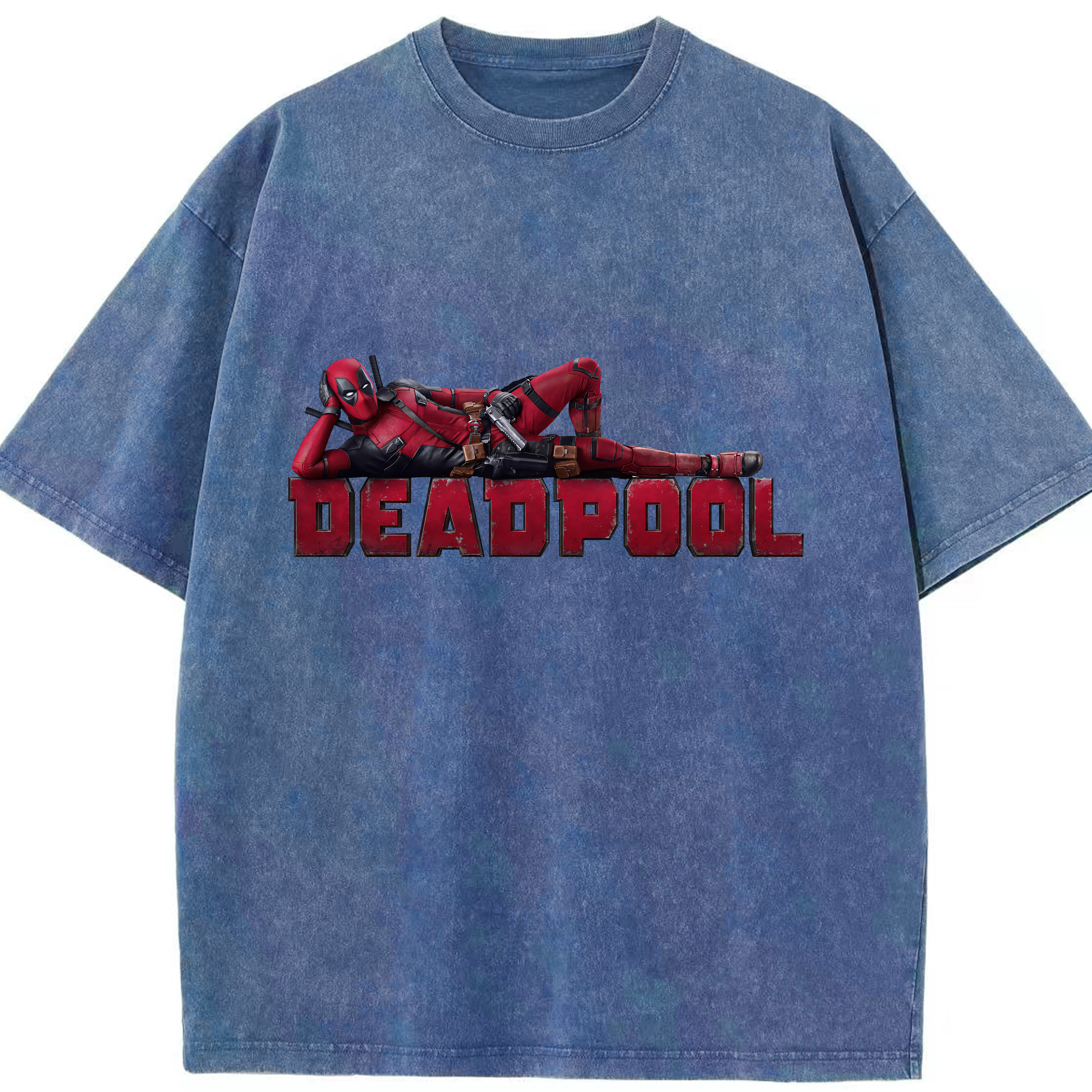 （画像用） Deadpool デッドプール 綿100% ヴィンテージ風 半袖Tシャツ（フロントプリント）