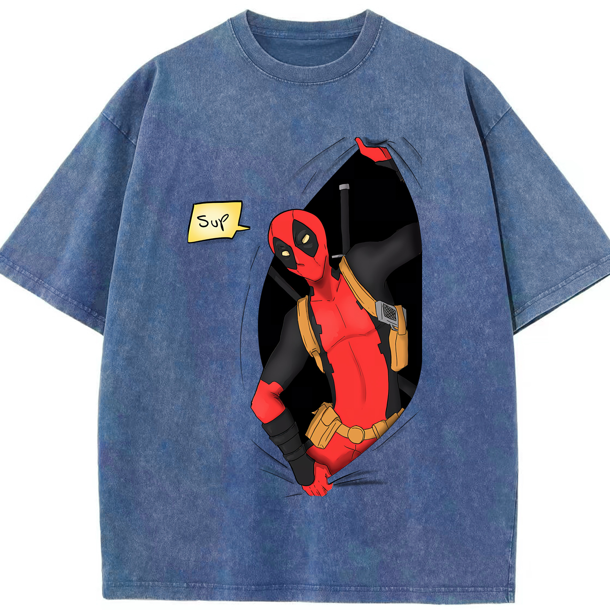 （画像用） Deadpool デッドプール 綿100% ヴィンテージ風 半袖Tシャツ（フロントプリント）