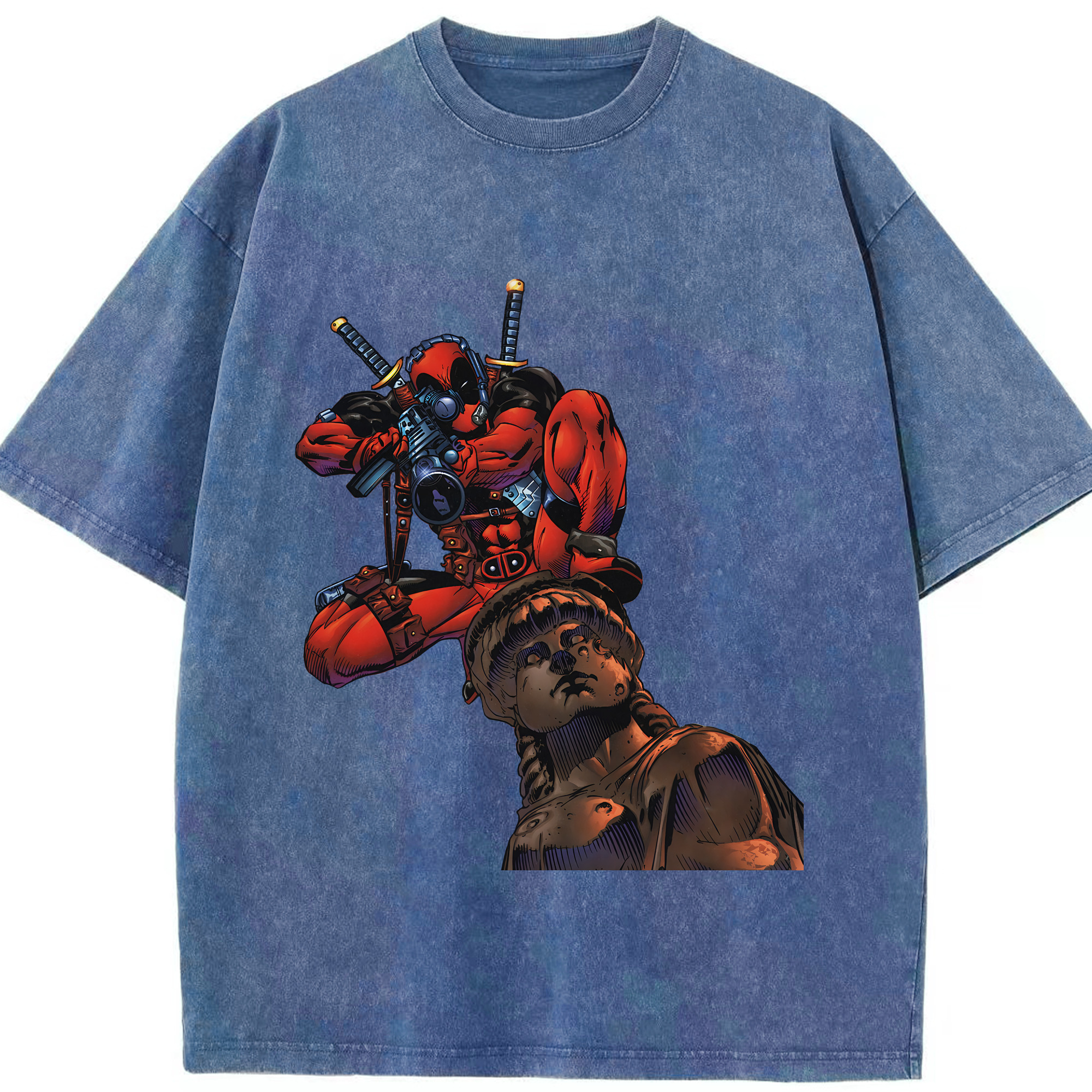 （画像用） Deadpool デッドプール 綿100% ヴィンテージ風 半袖Tシャツ（フロントプリント）