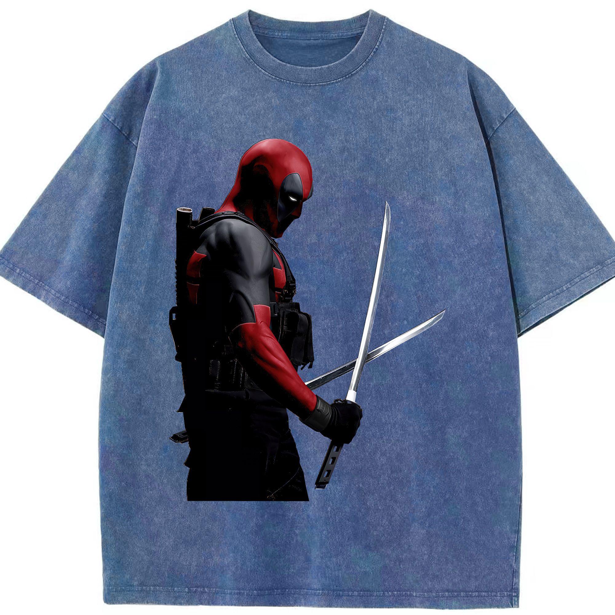（画像用） Deadpool デッドプール 綿100% ヴィンテージ風 半袖Tシャツ（フロントプリント）