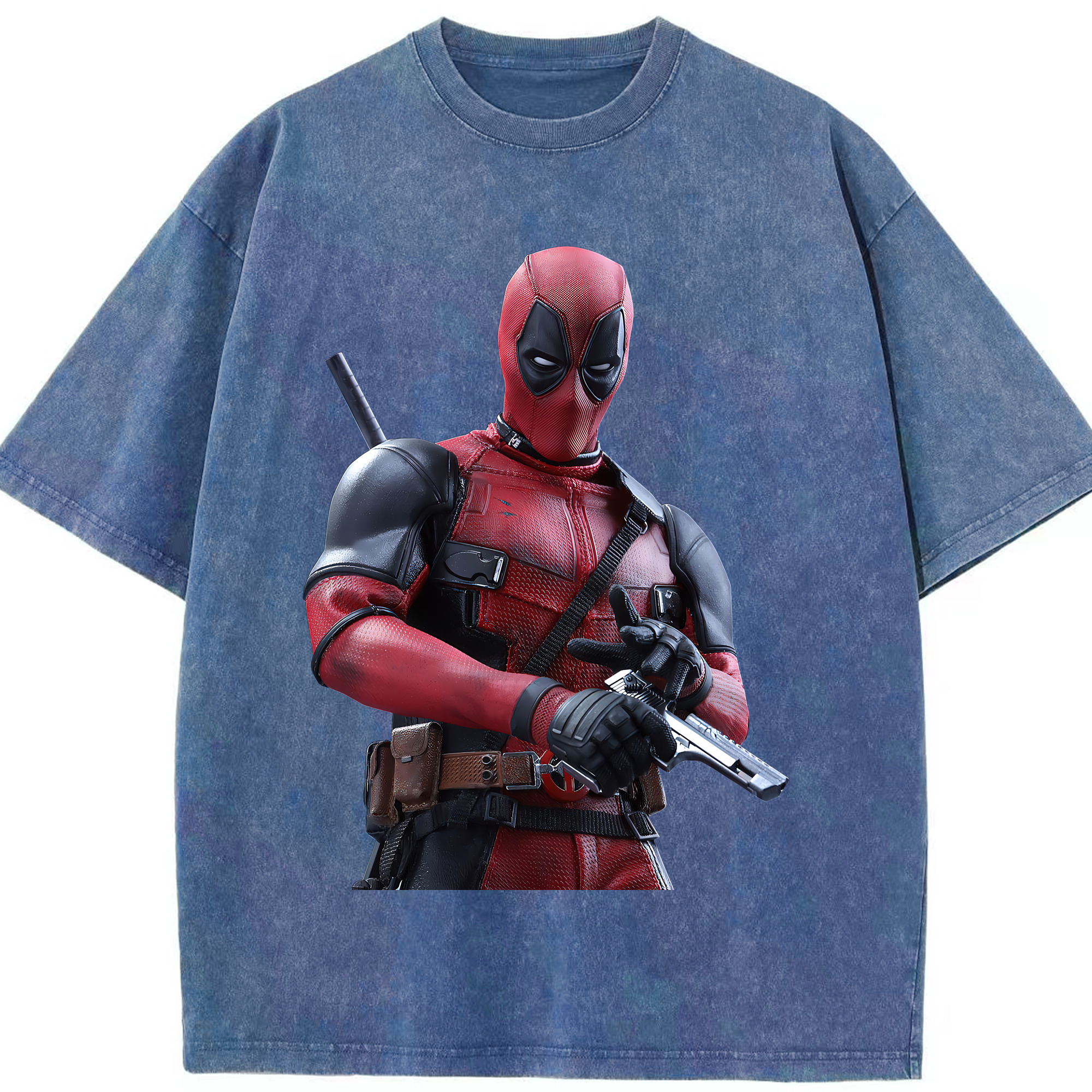 （画像用） Deadpool デッドプール 綿100% ヴィンテージ風 半袖Tシャツ（フロントプリント）