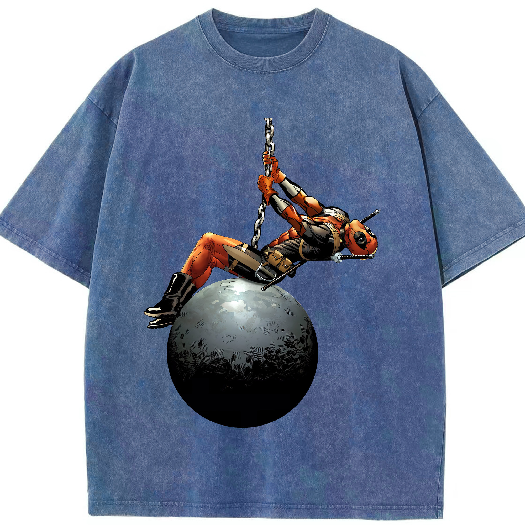 （画像用） Deadpool デッドプール 綿100% ヴィンテージ風 半袖Tシャツ（フロントプリント）