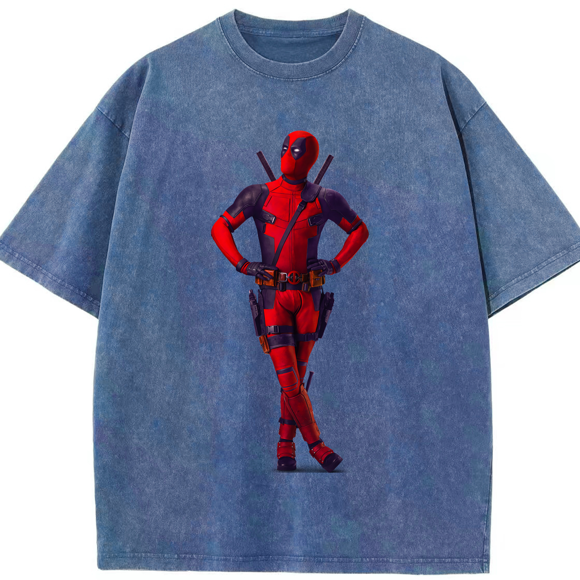 （画像用） Deadpool デッドプール 綿100% ヴィンテージ風 半袖Tシャツ（フロントプリント）