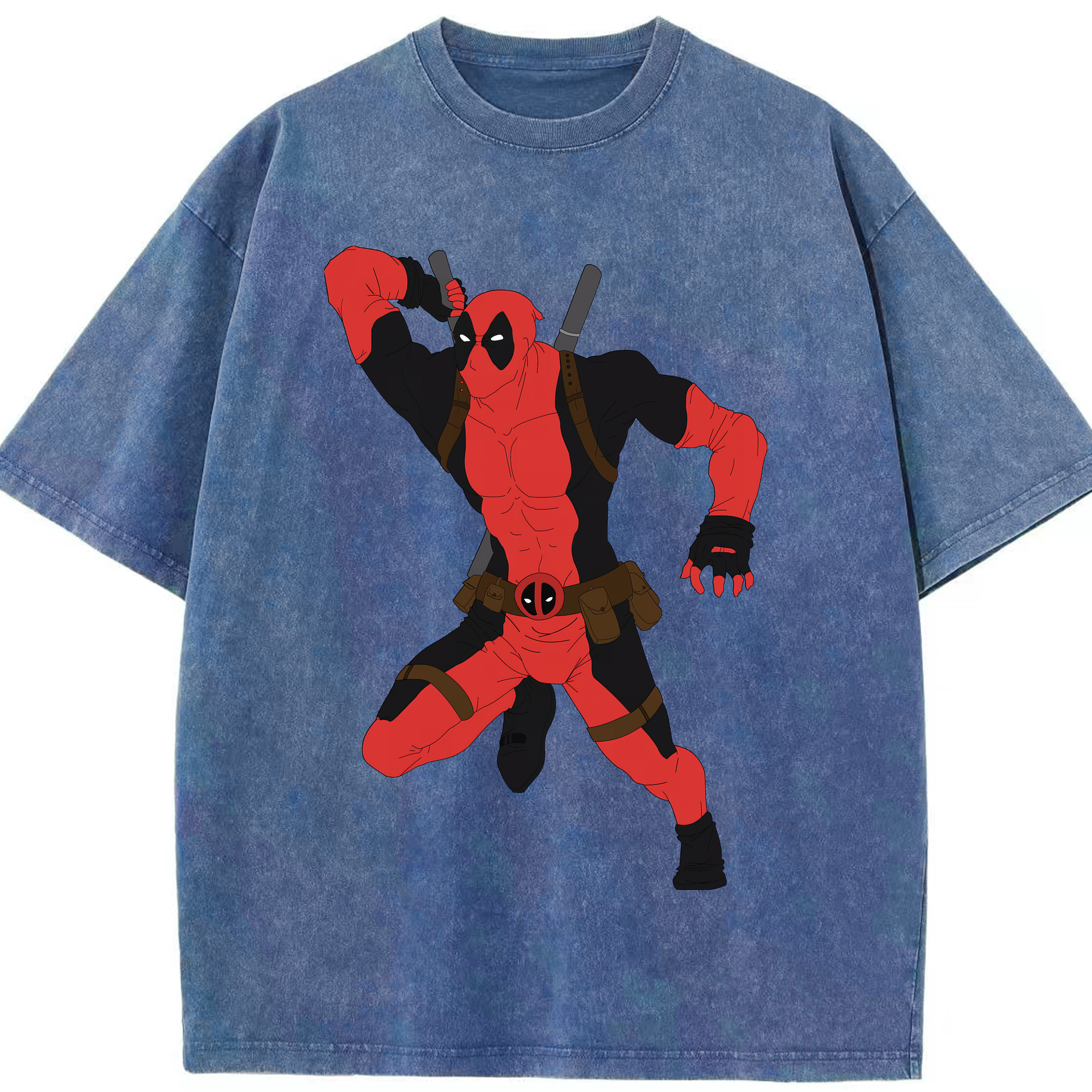 （画像用） Deadpool デッドプール 綿100% ヴィンテージ風 半袖Tシャツ（フロントプリント）
