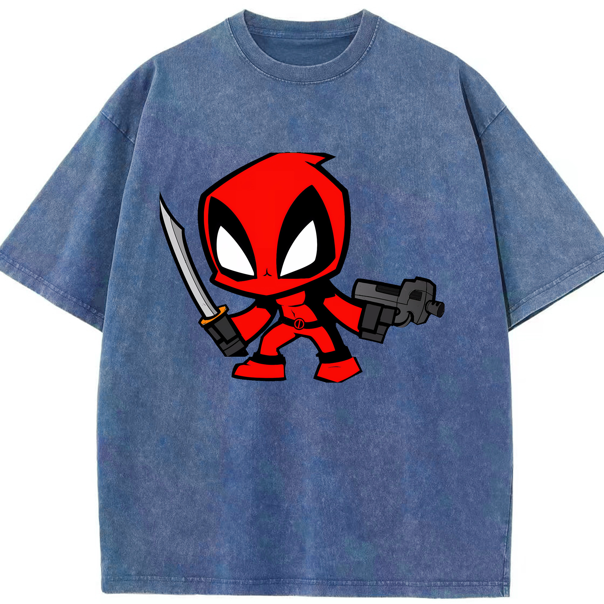 （画像用） Deadpool デッドプール 綿100% ヴィンテージ風 半袖Tシャツ（フロントプリント）