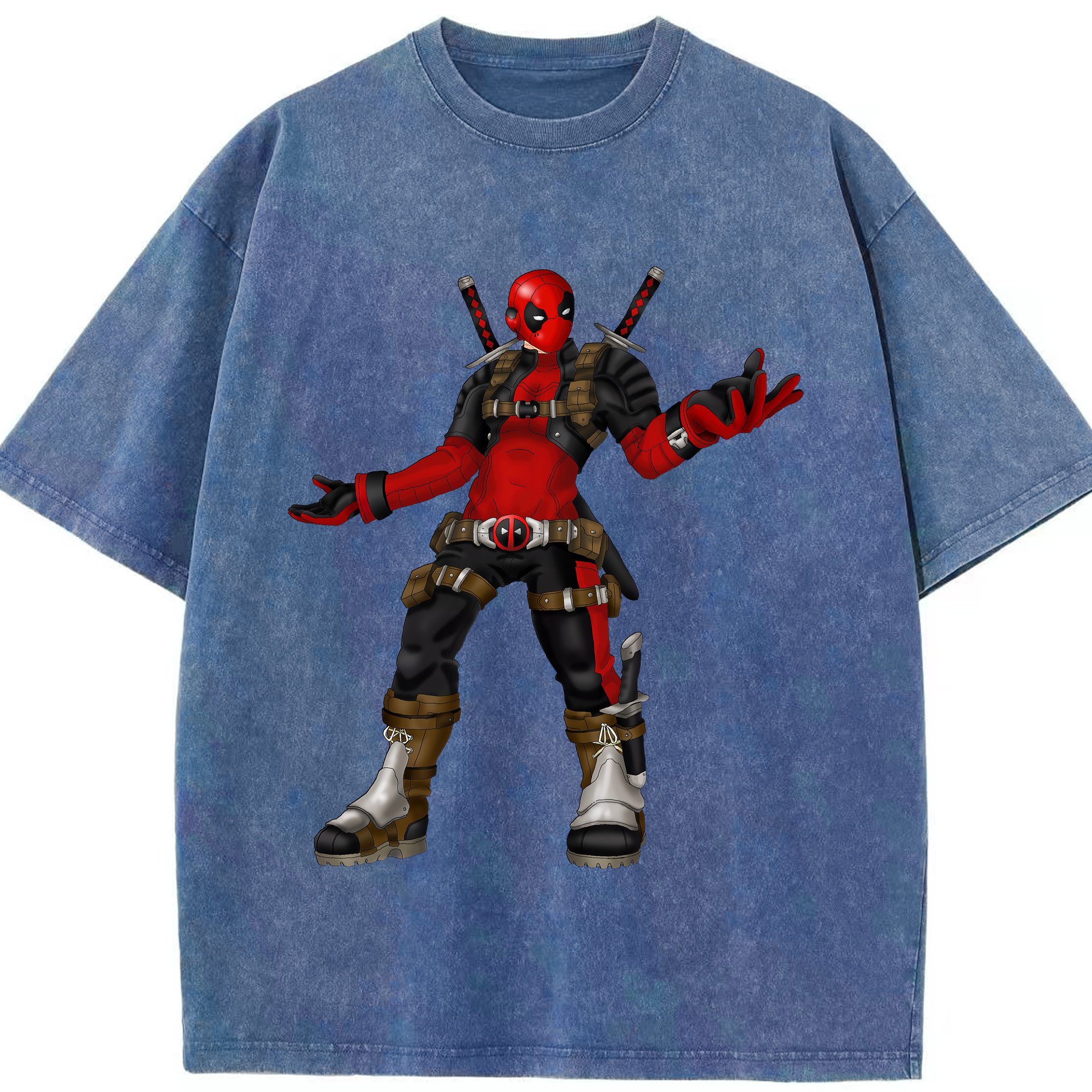 （画像用） Deadpool デッドプール 綿100% ヴィンテージ風 半袖Tシャツ（フロントプリント）