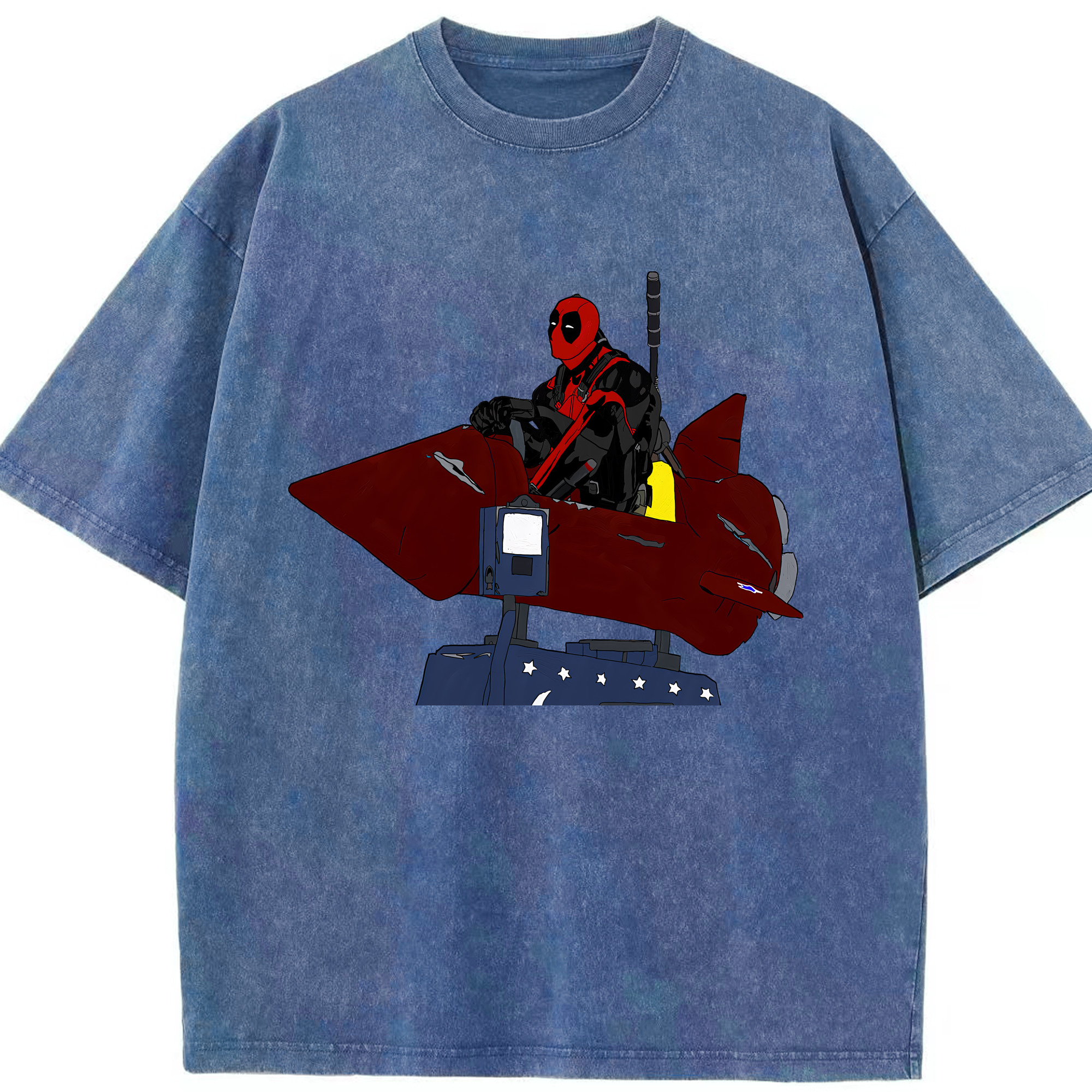 （画像用） Deadpool デッドプール 綿100% ヴィンテージ風 半袖Tシャツ（フロントプリント）