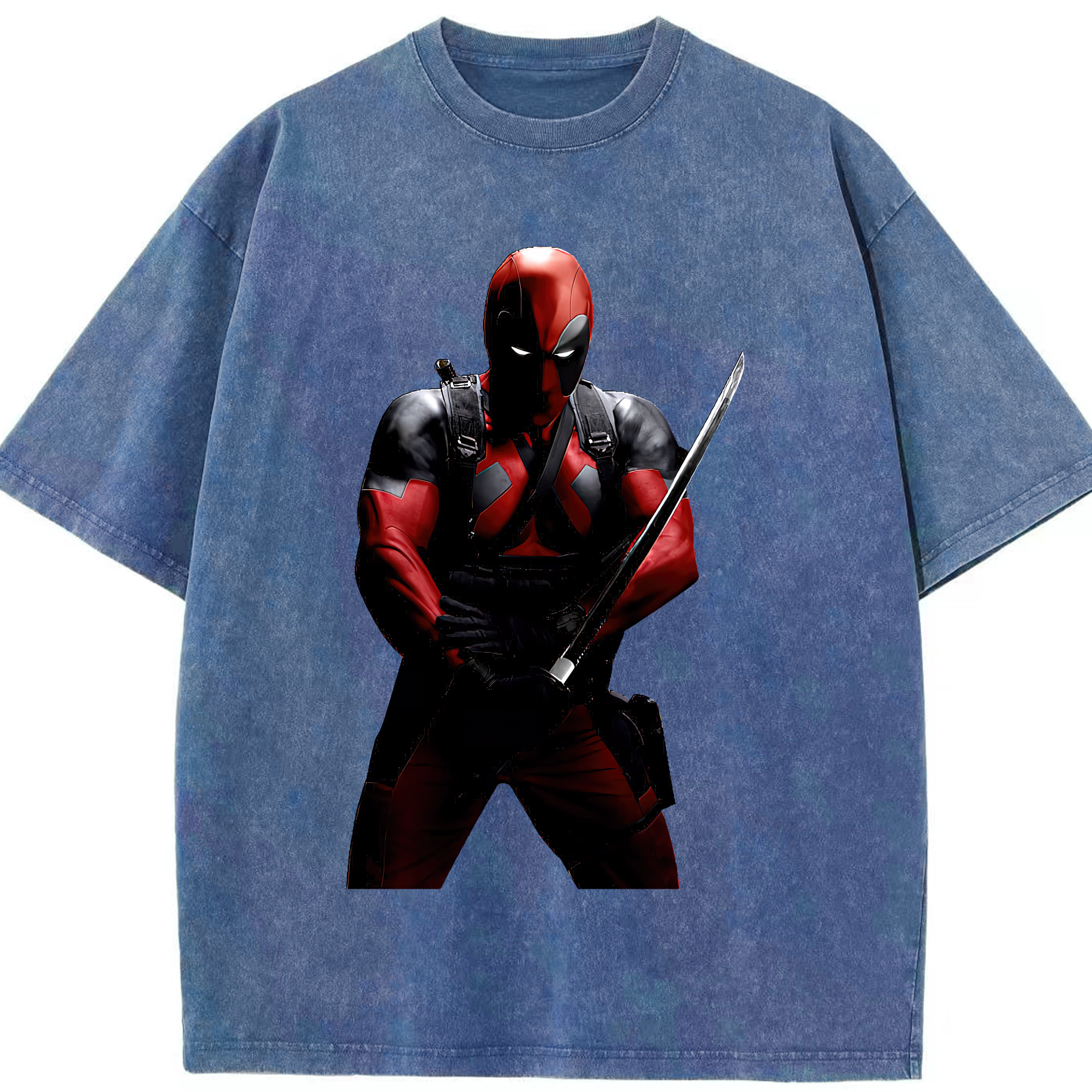 （画像用） Deadpool デッドプール 綿100% ヴィンテージ風 半袖Tシャツ（フロントプリント）