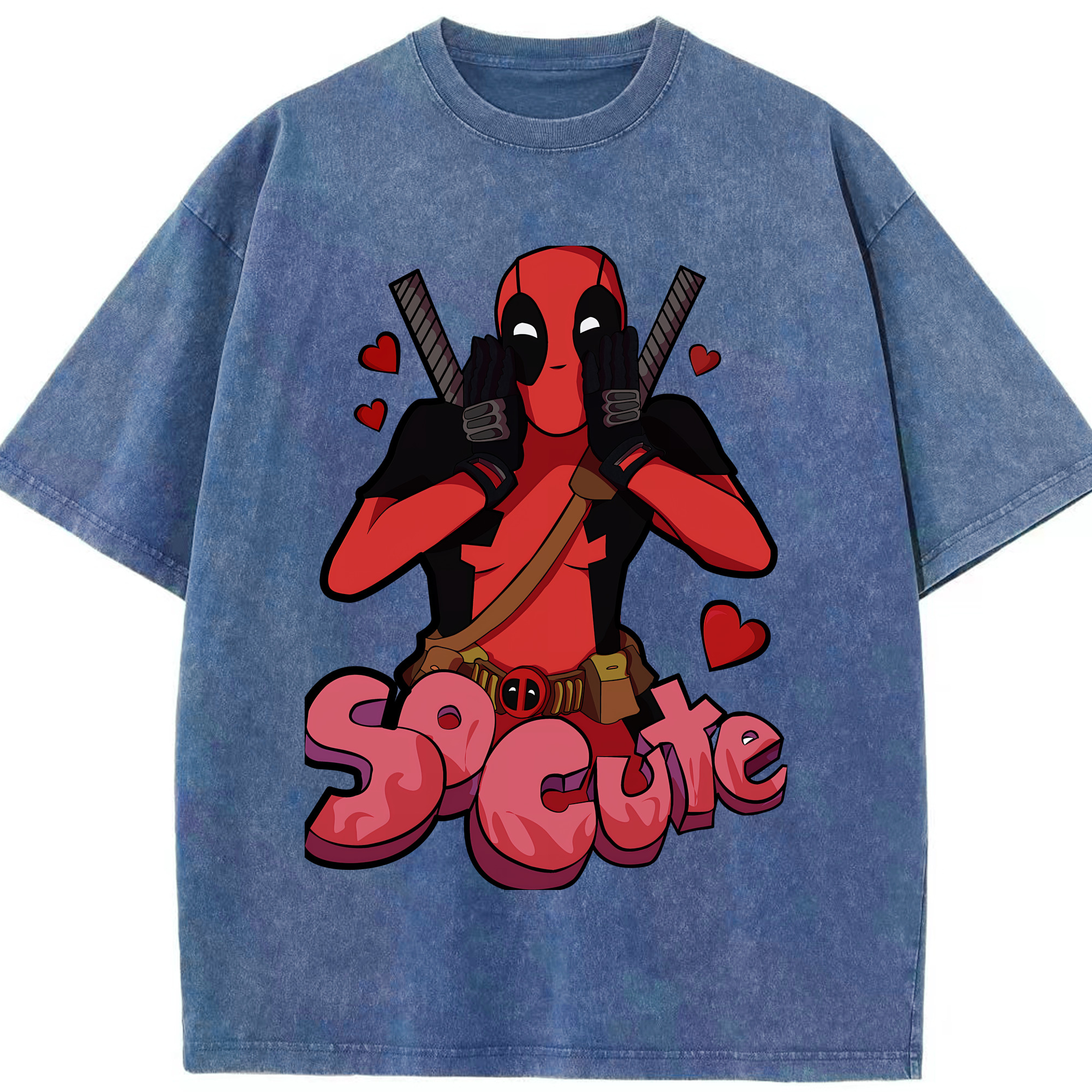 （画像用） Deadpool デッドプール 綿100% ヴィンテージ風 半袖Tシャツ（フロントプリント）