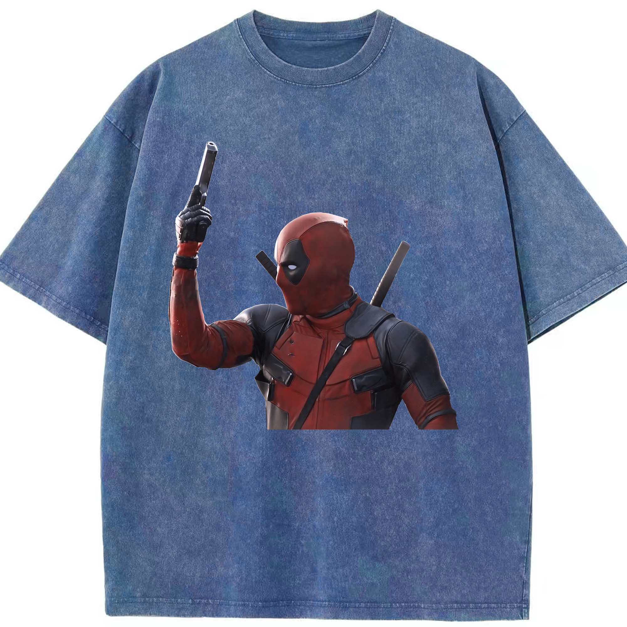 （画像用） Deadpool デッドプール 綿100% ヴィンテージ風 半袖Tシャツ（フロントプリント）