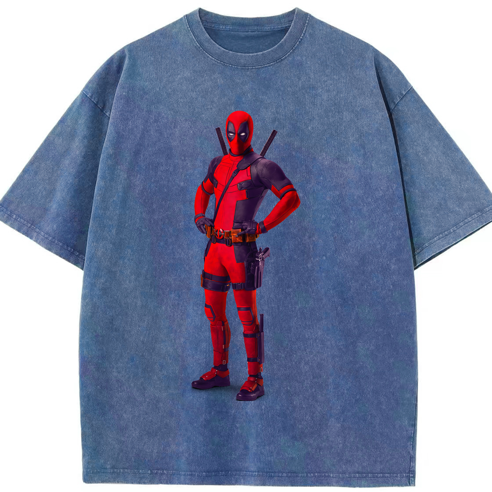 （画像用） Deadpool デッドプール 綿100% ヴィンテージ風 半袖Tシャツ（フロントプリント）