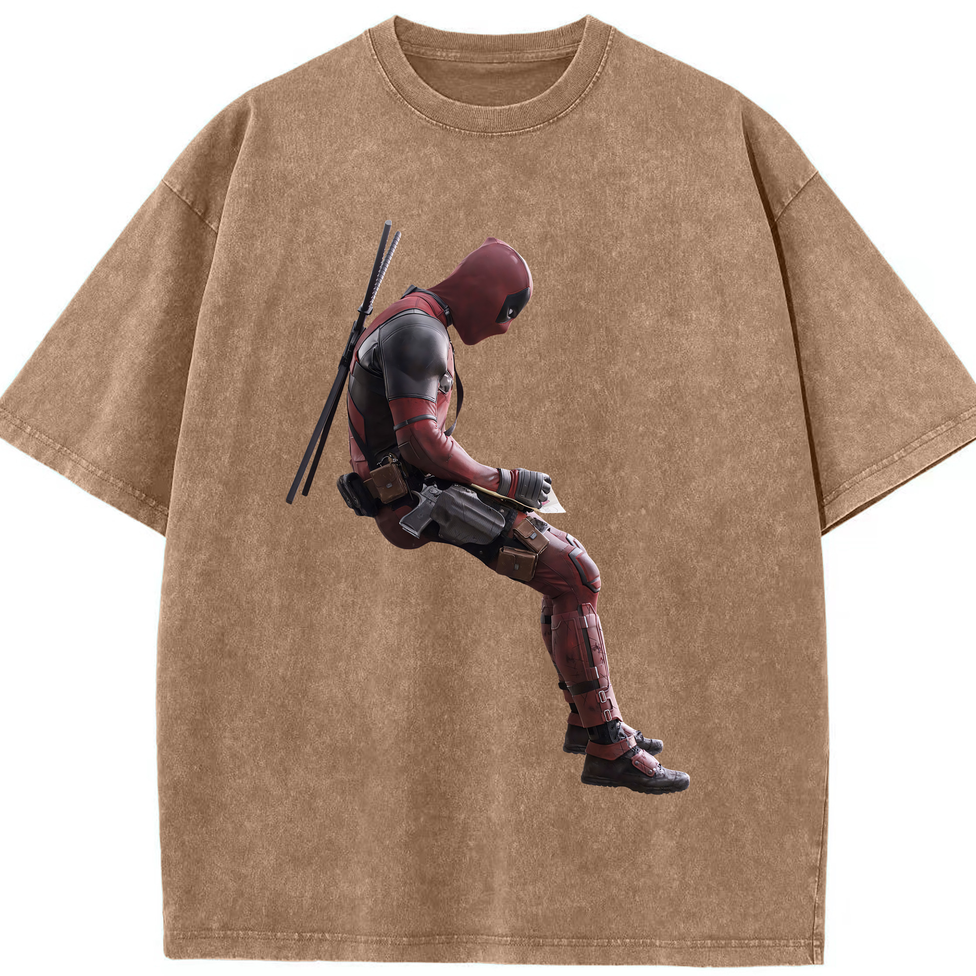 （画像用） Deadpool デッドプール 綿100% ヴィンテージ風 半袖Tシャツ（フロントプリント）
