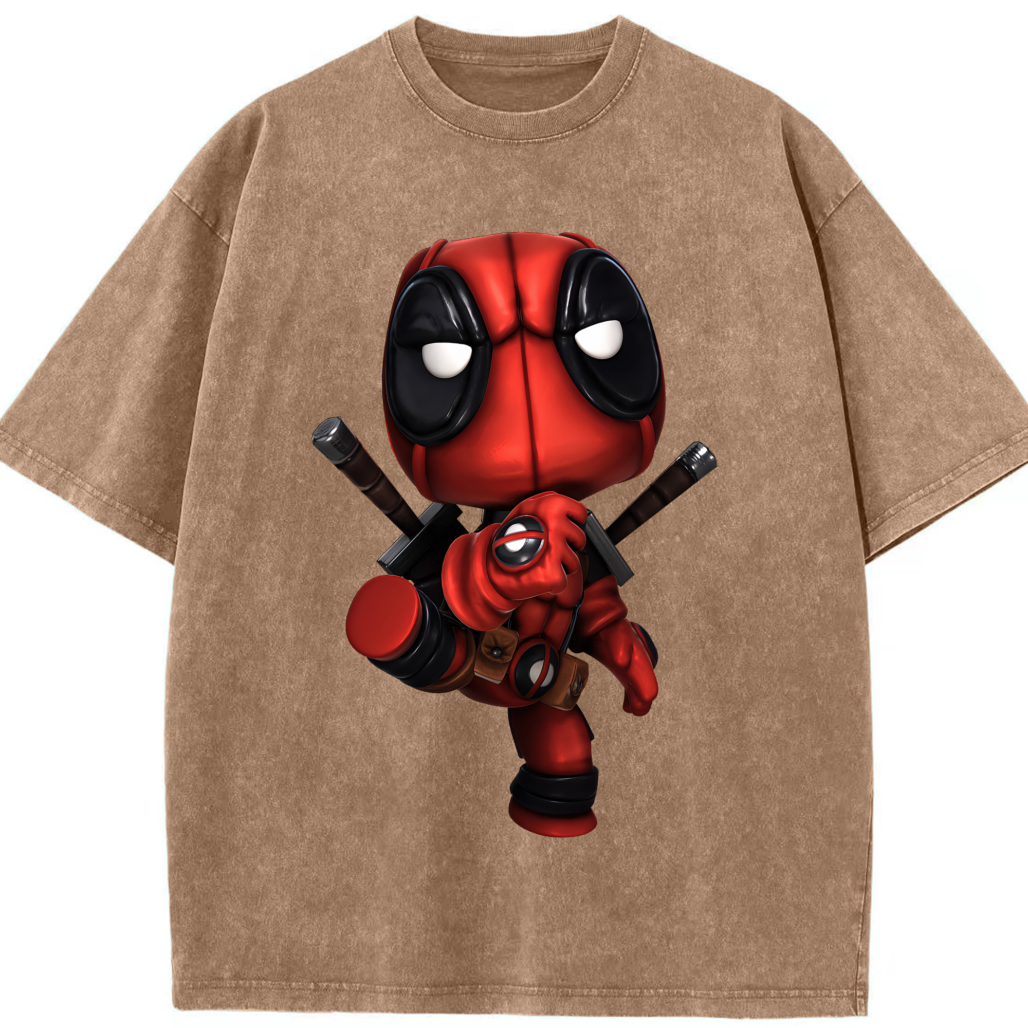 （画像用） Deadpool デッドプール 綿100% ヴィンテージ風 半袖Tシャツ（フロントプリント）