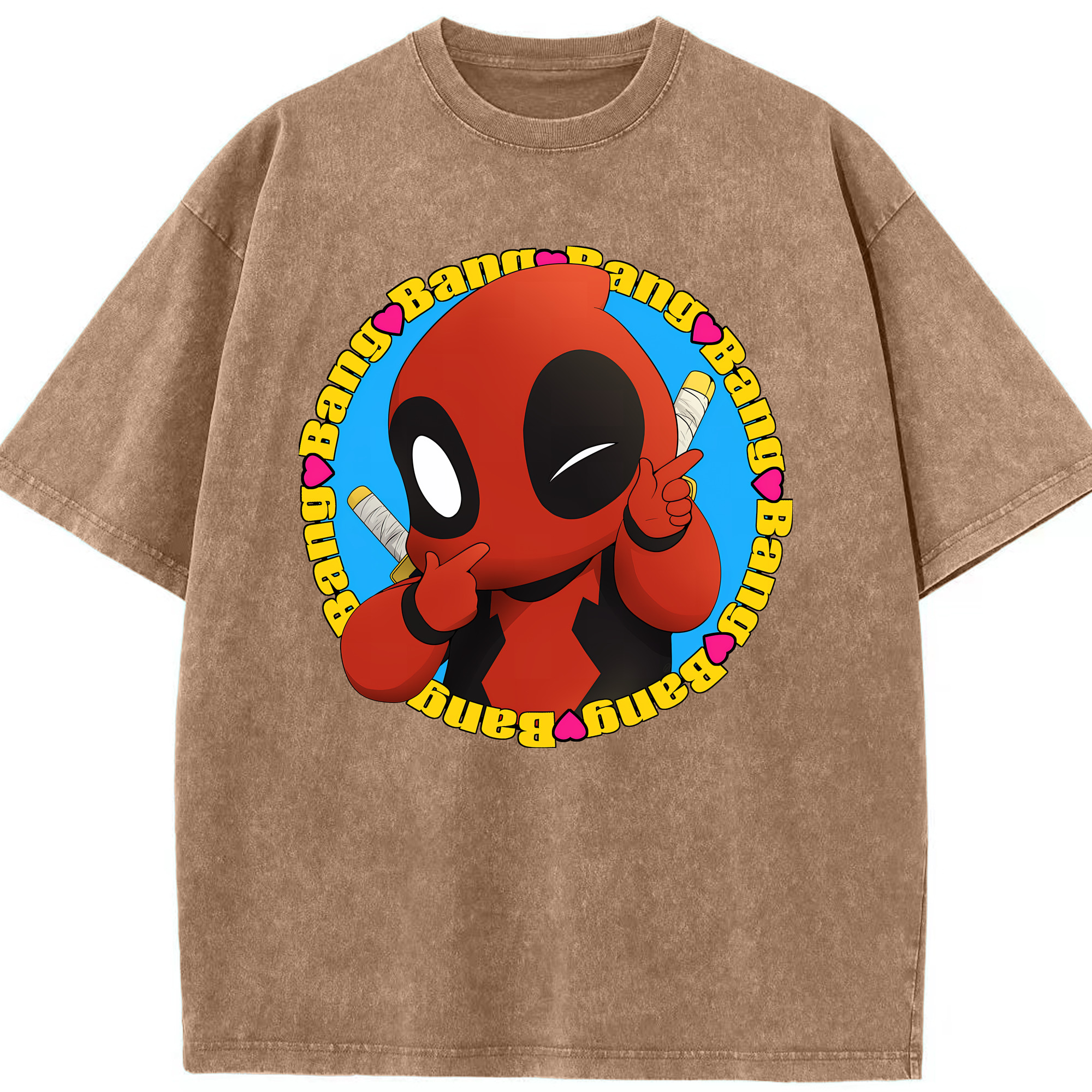 （画像用） Deadpool デッドプール 綿100% ヴィンテージ風 半袖Tシャツ（フロントプリント）