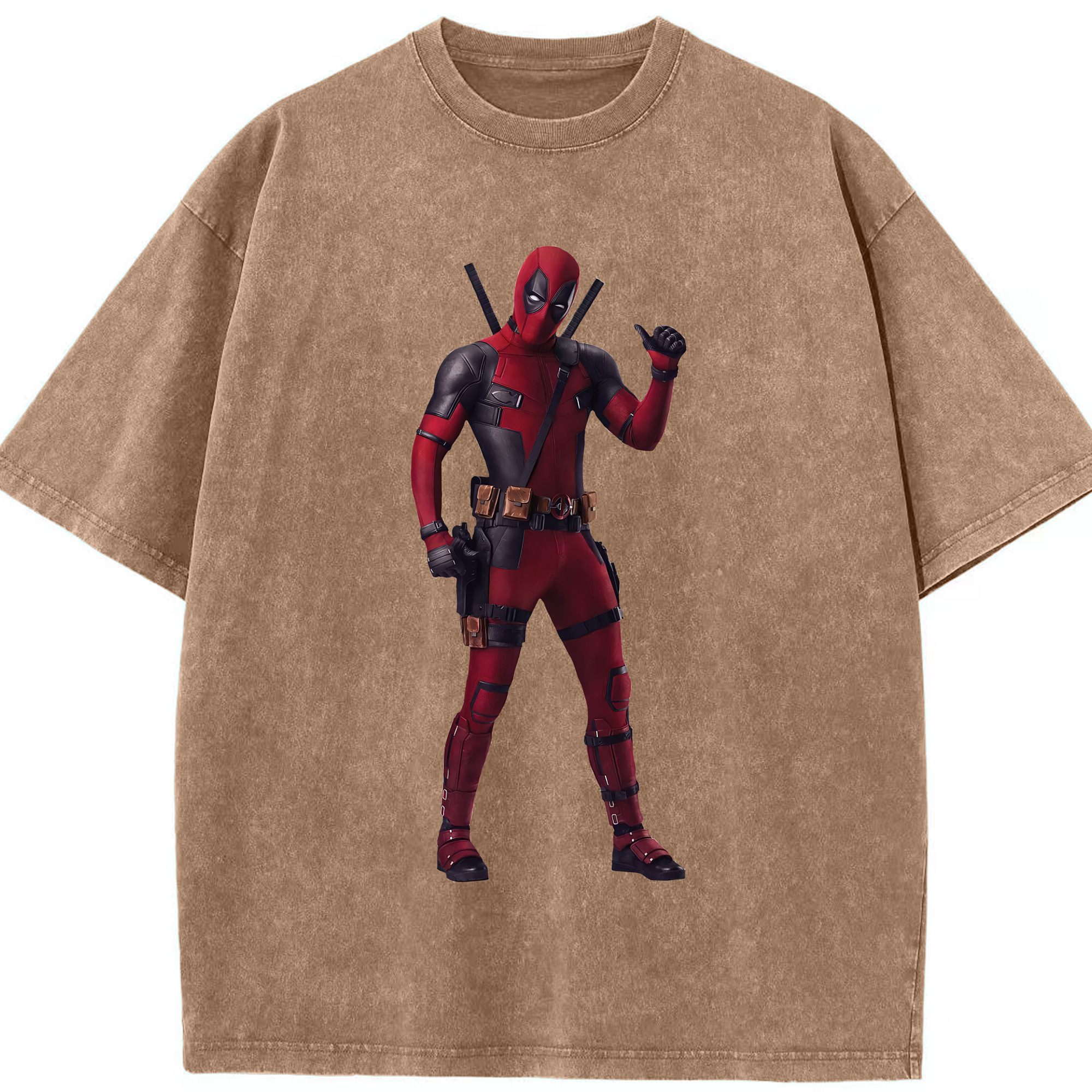 （画像用） Deadpool デッドプール 綿100% ヴィンテージ風 半袖Tシャツ（フロントプリント）