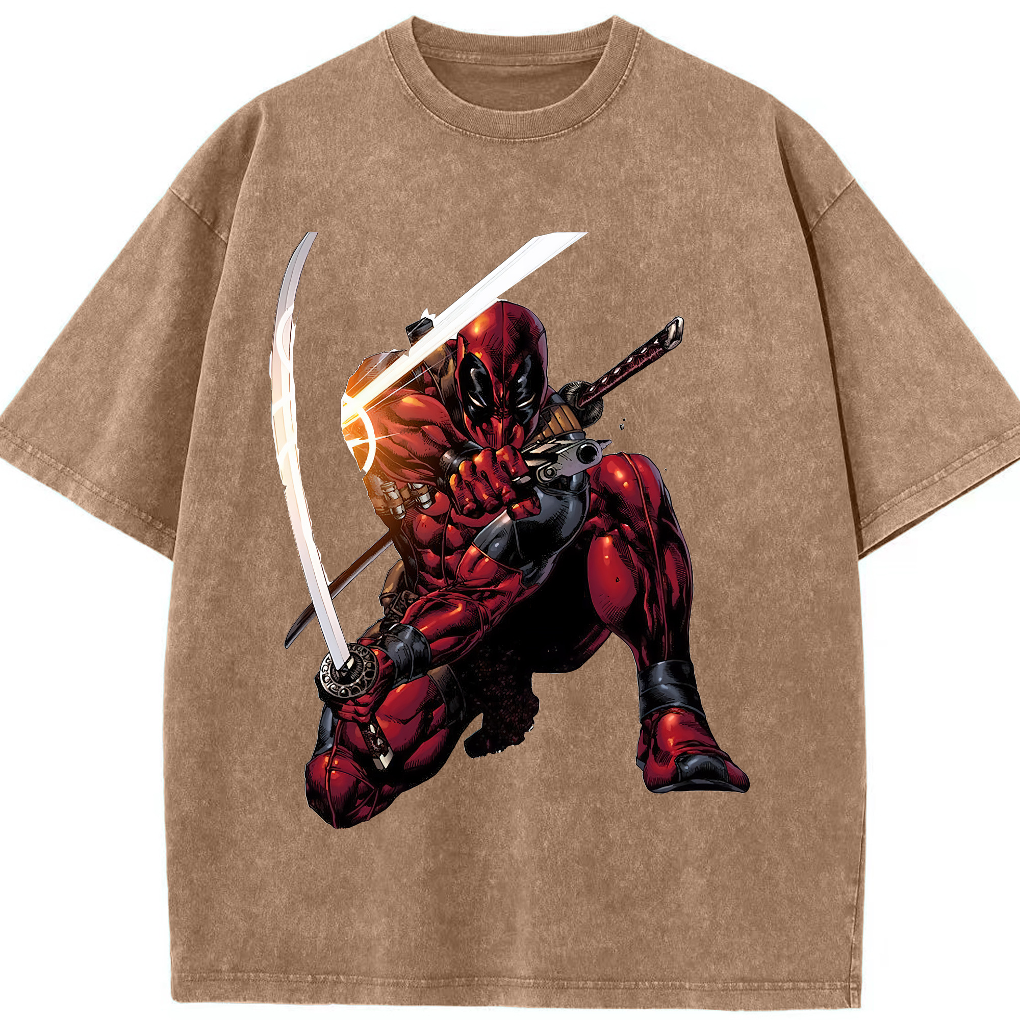 （画像用） Deadpool デッドプール 綿100% ヴィンテージ風 半袖Tシャツ（フロントプリント）