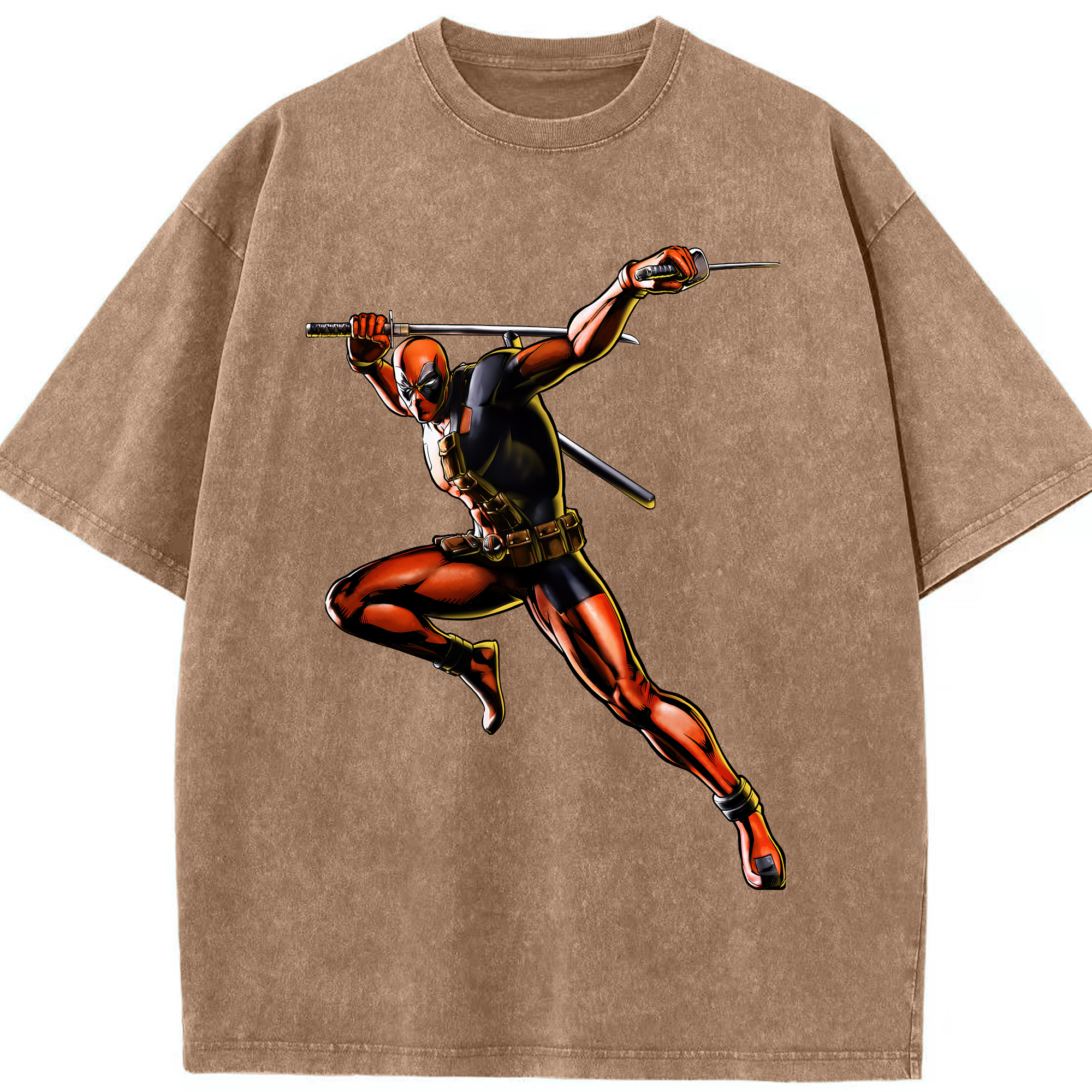 （画像用） Deadpool デッドプール 綿100% ヴィンテージ風 半袖Tシャツ（フロントプリント）