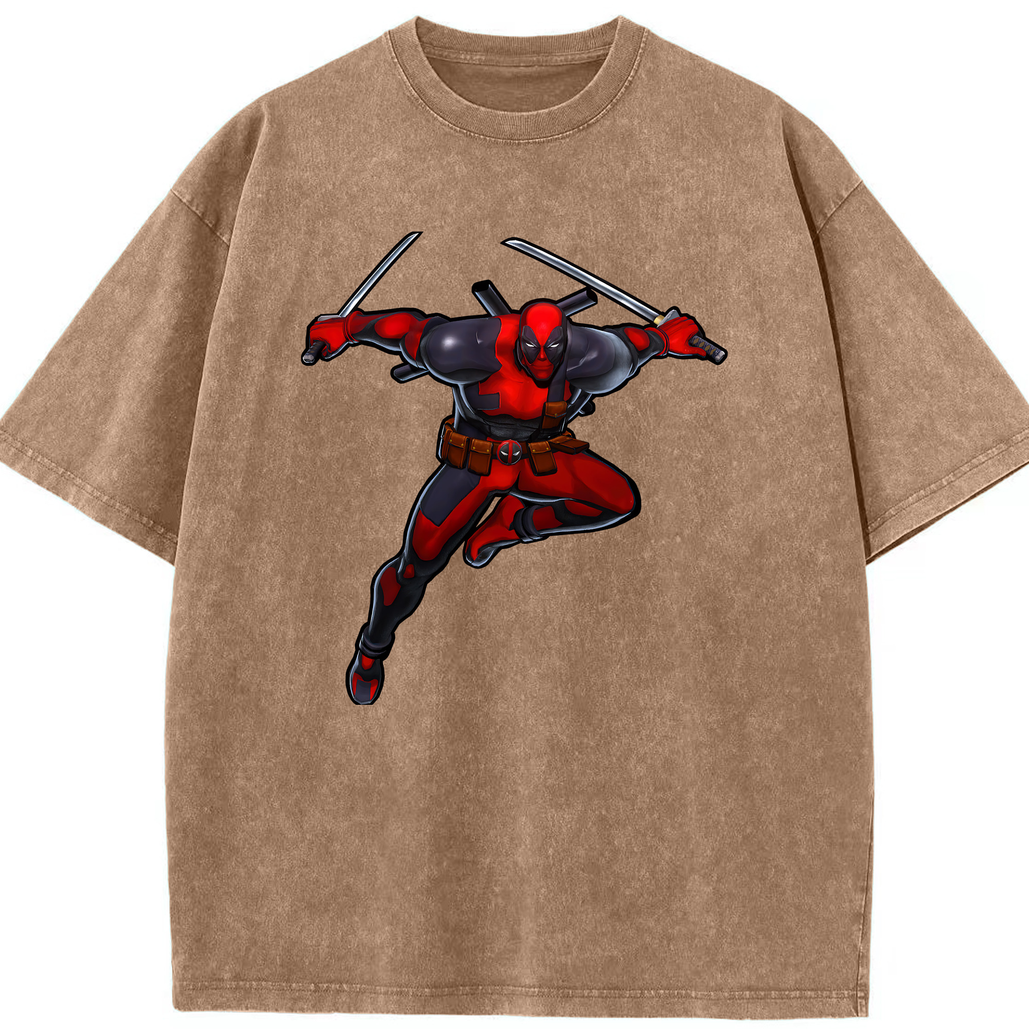 （画像用） Deadpool デッドプール 綿100% ヴィンテージ風 半袖Tシャツ（フロントプリント）