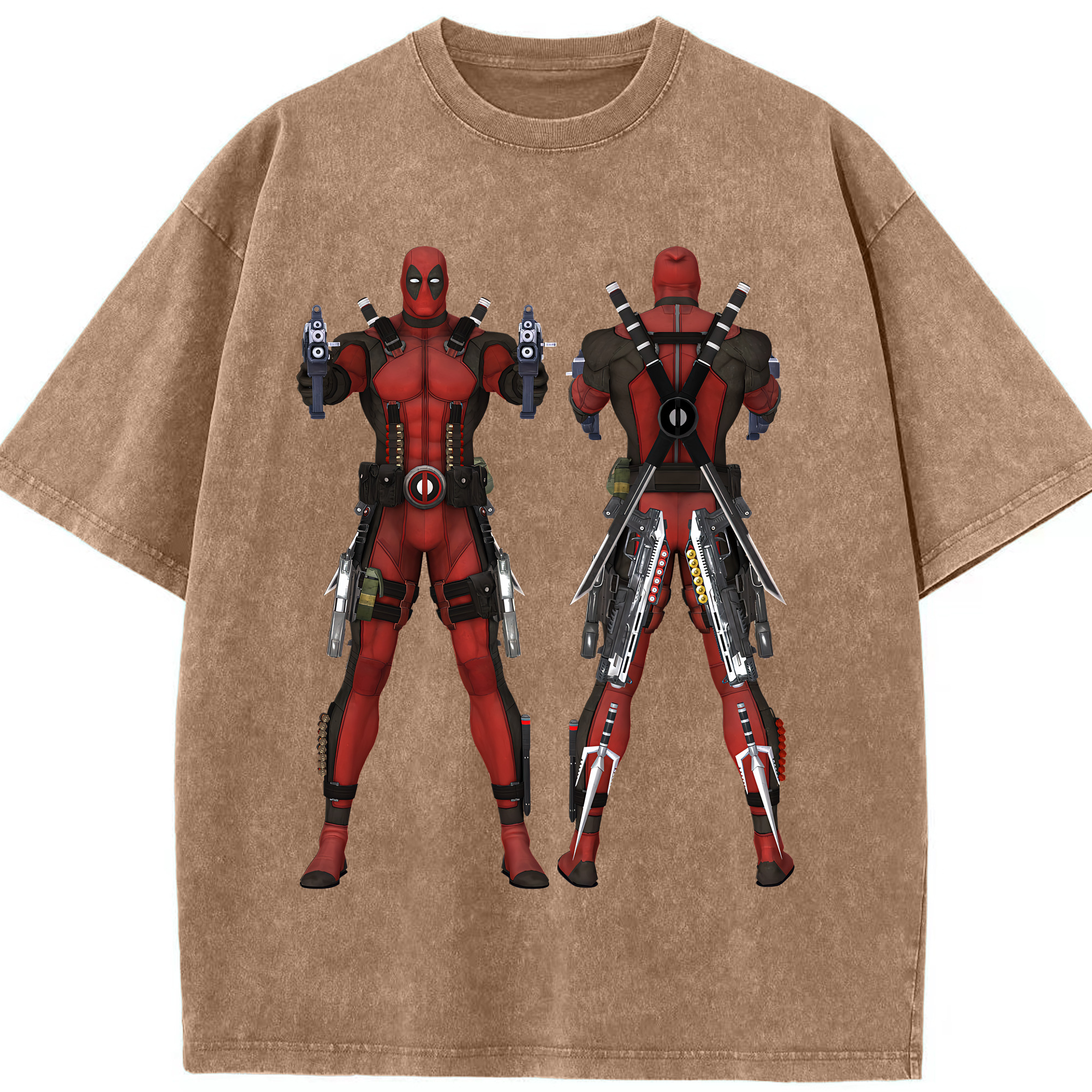 （画像用） Deadpool デッドプール 綿100% ヴィンテージ風 半袖Tシャツ（フロントプリント）