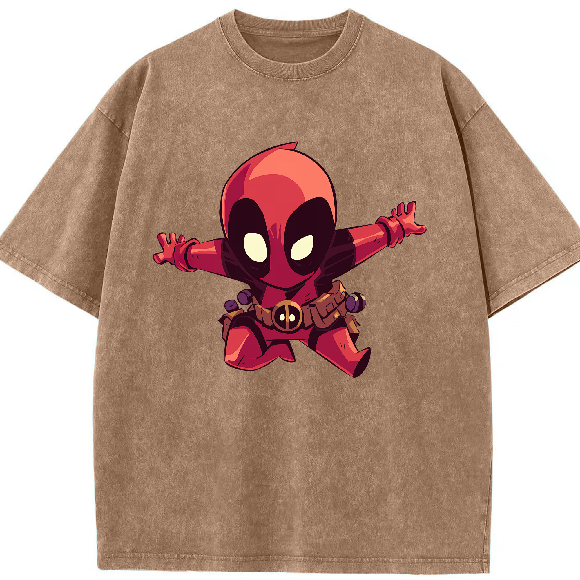 （画像用） Deadpool デッドプール 綿100% ヴィンテージ風 半袖Tシャツ（フロントプリント）
