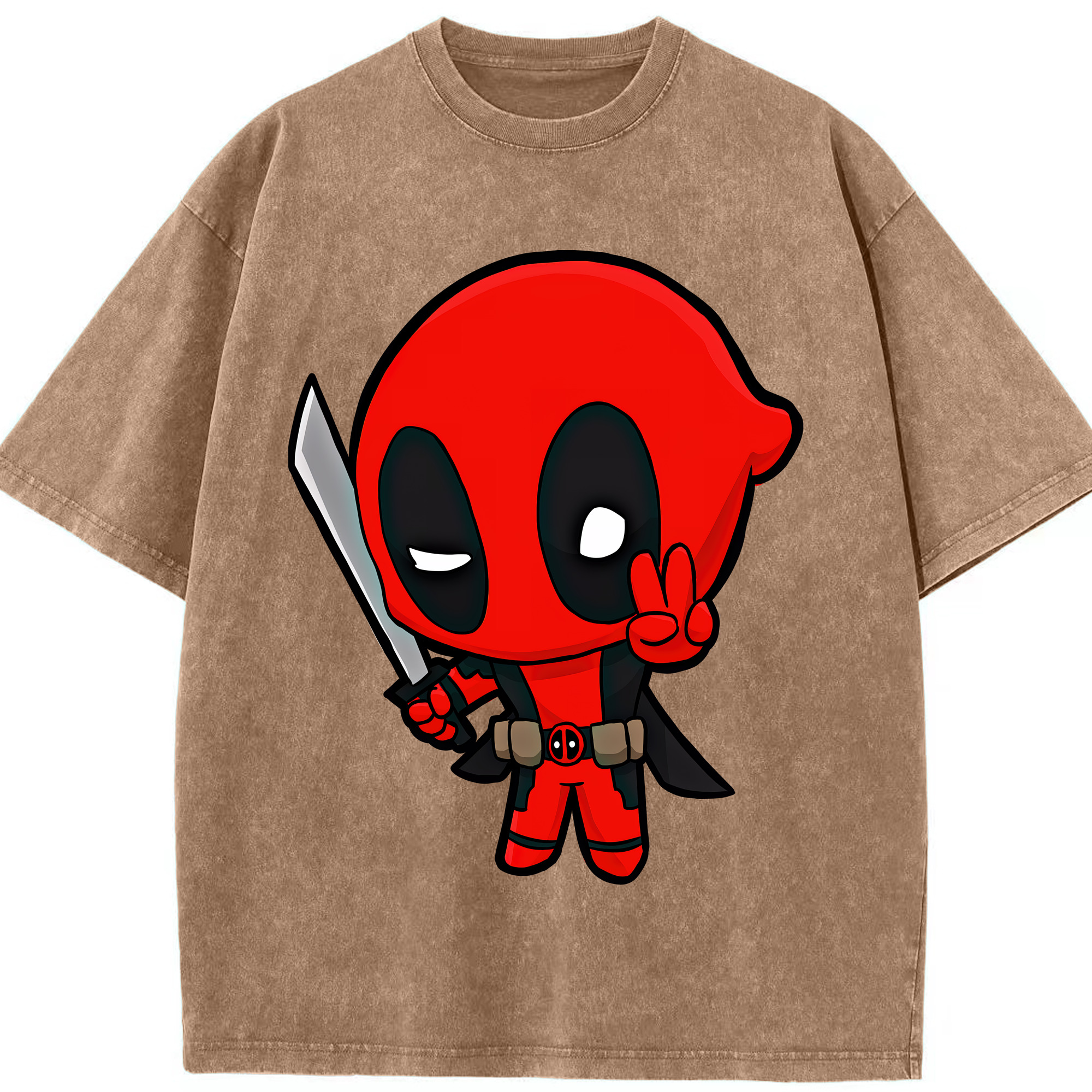 （画像用） Deadpool デッドプール 綿100% ヴィンテージ風 半袖Tシャツ（フロントプリント）