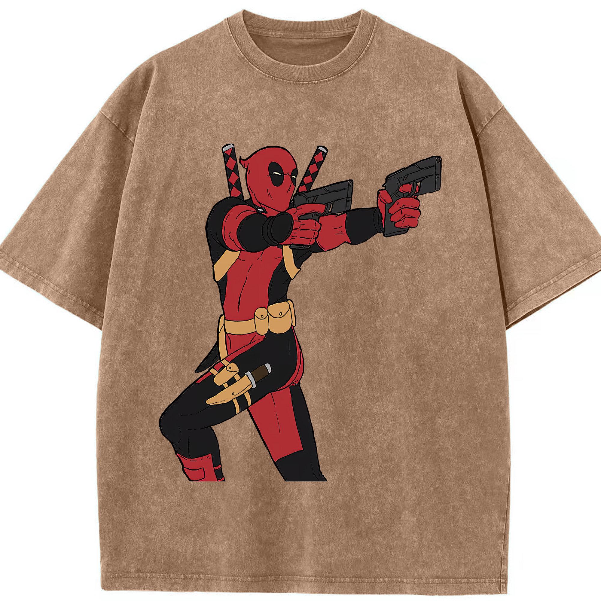 （画像用） Deadpool デッドプール 綿100% ヴィンテージ風 半袖Tシャツ（フロントプリント）