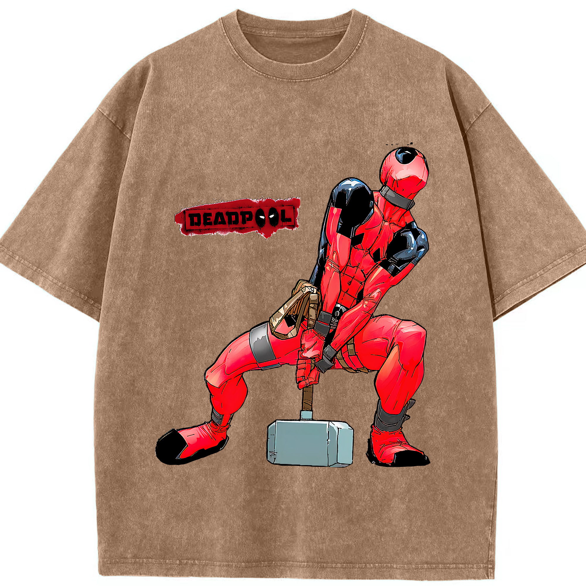 （画像用） Deadpool デッドプール 綿100% ヴィンテージ風 半袖Tシャツ（フロントプリント）