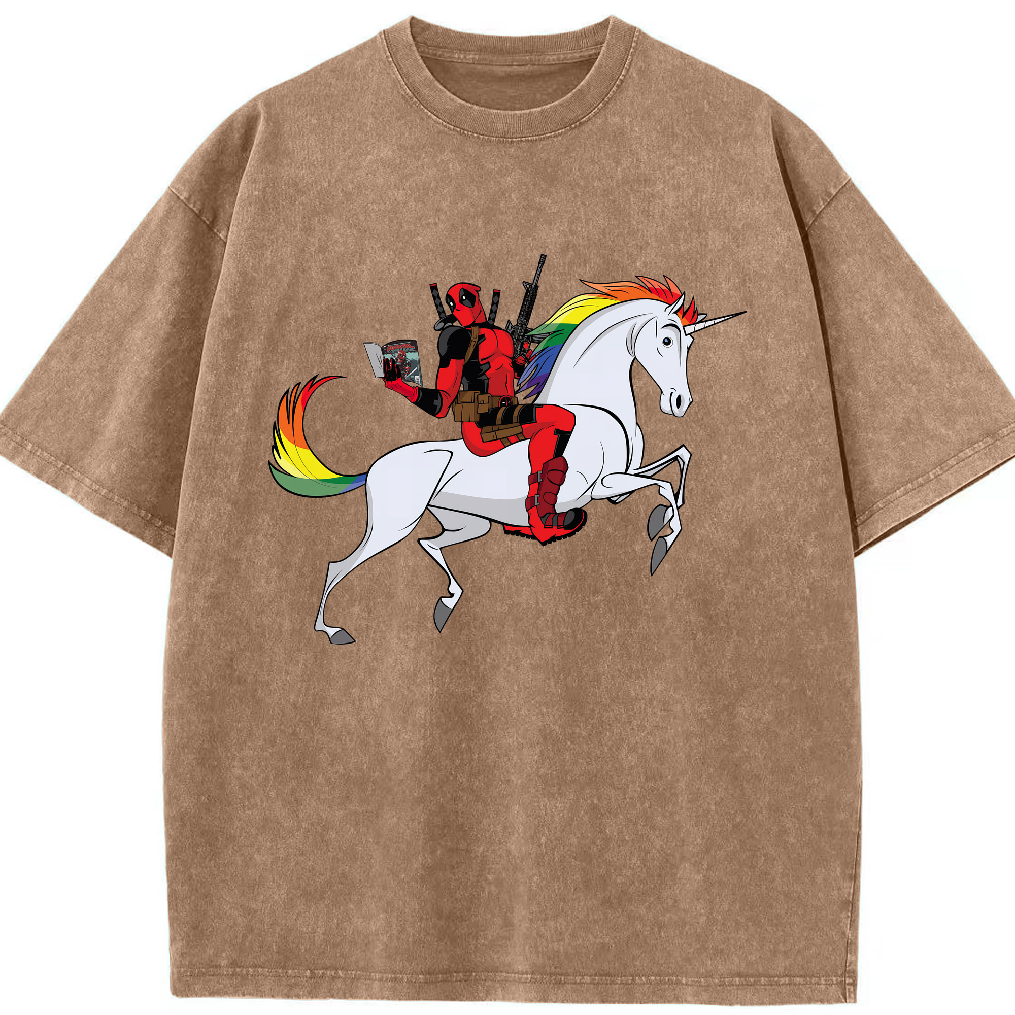 （画像用） Deadpool デッドプール 綿100% ヴィンテージ風 半袖Tシャツ（フロントプリント）