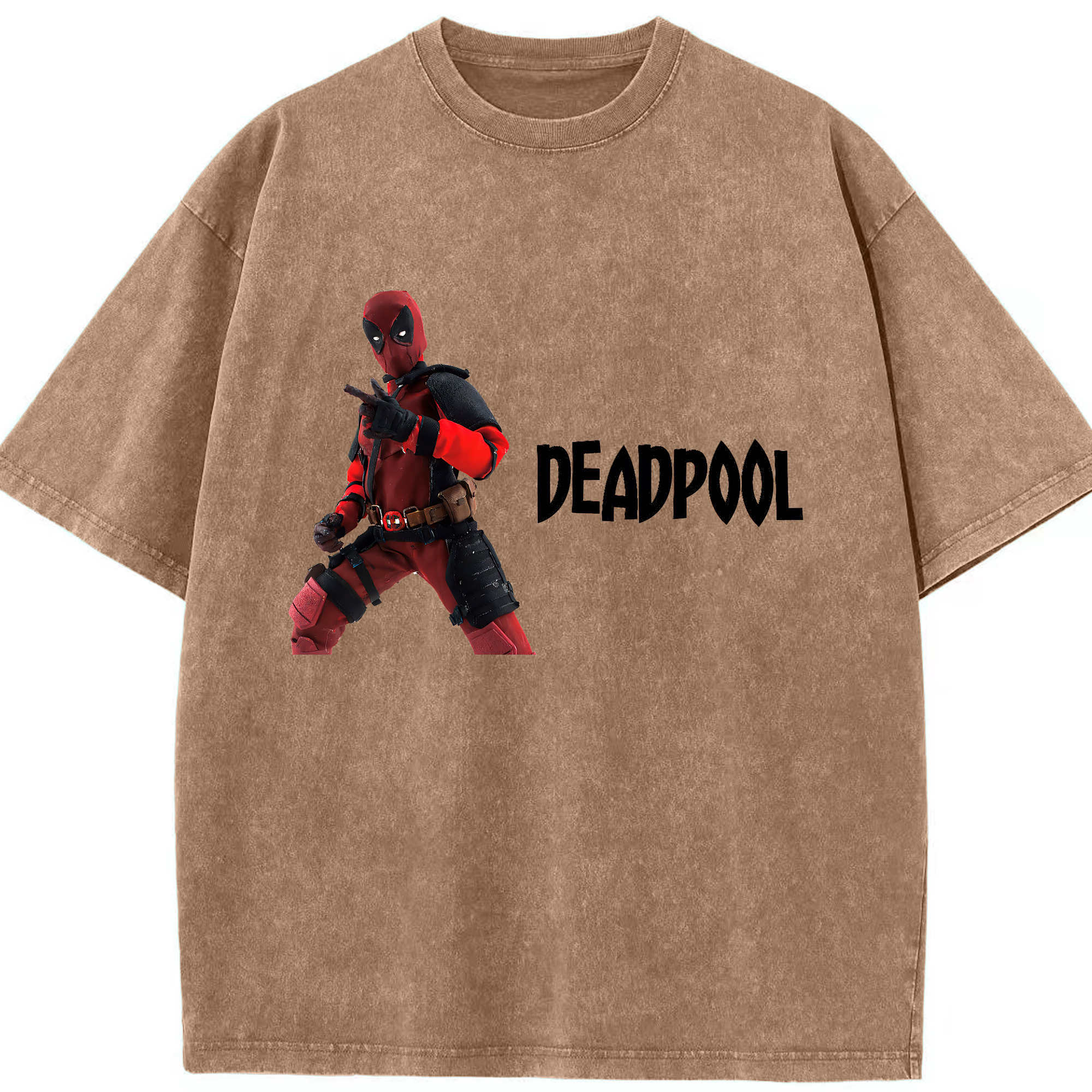 （画像用） Deadpool デッドプール 綿100% ヴィンテージ風 半袖Tシャツ（フロントプリント）