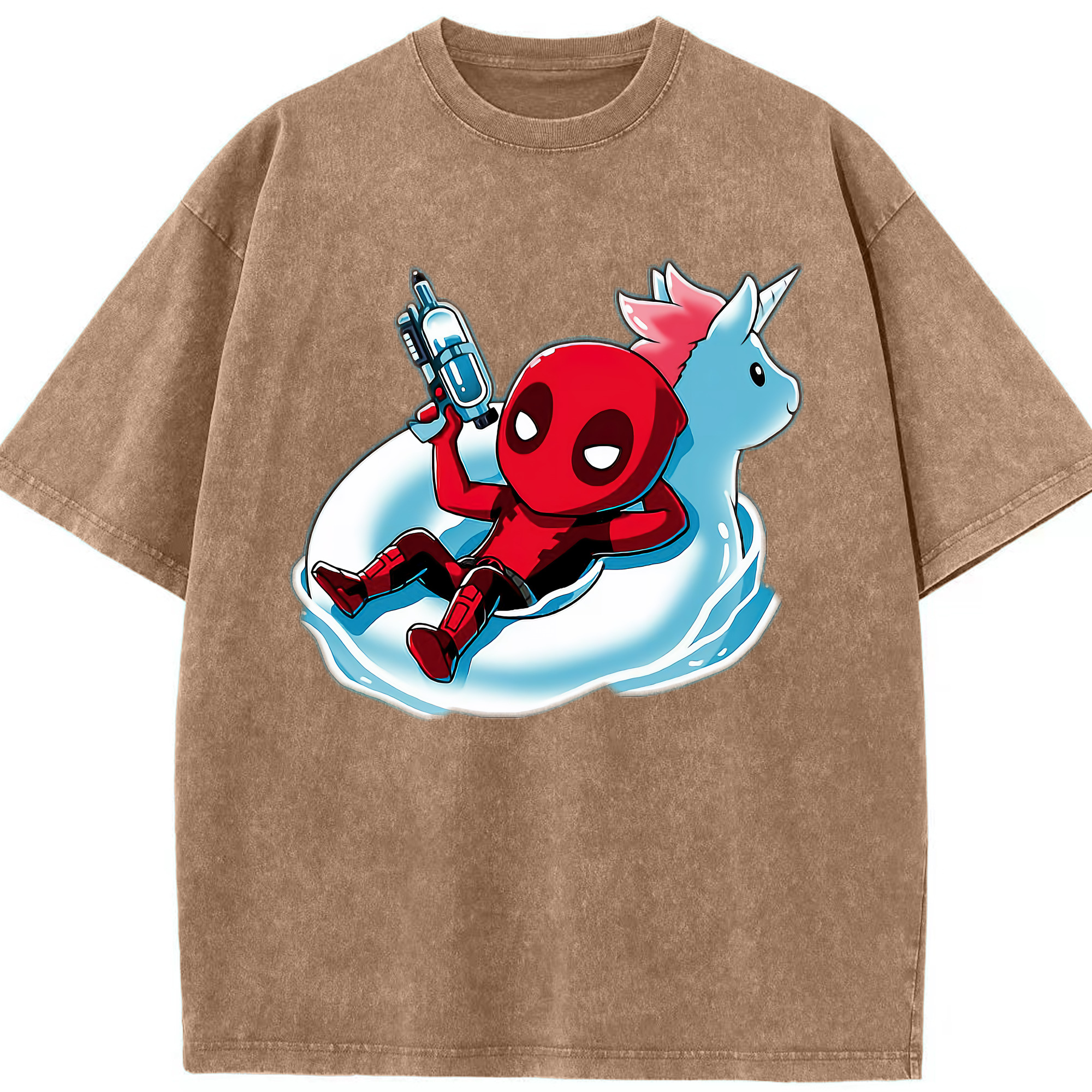 （画像用） Deadpool デッドプール 綿100% ヴィンテージ風 半袖Tシャツ（フロントプリント）