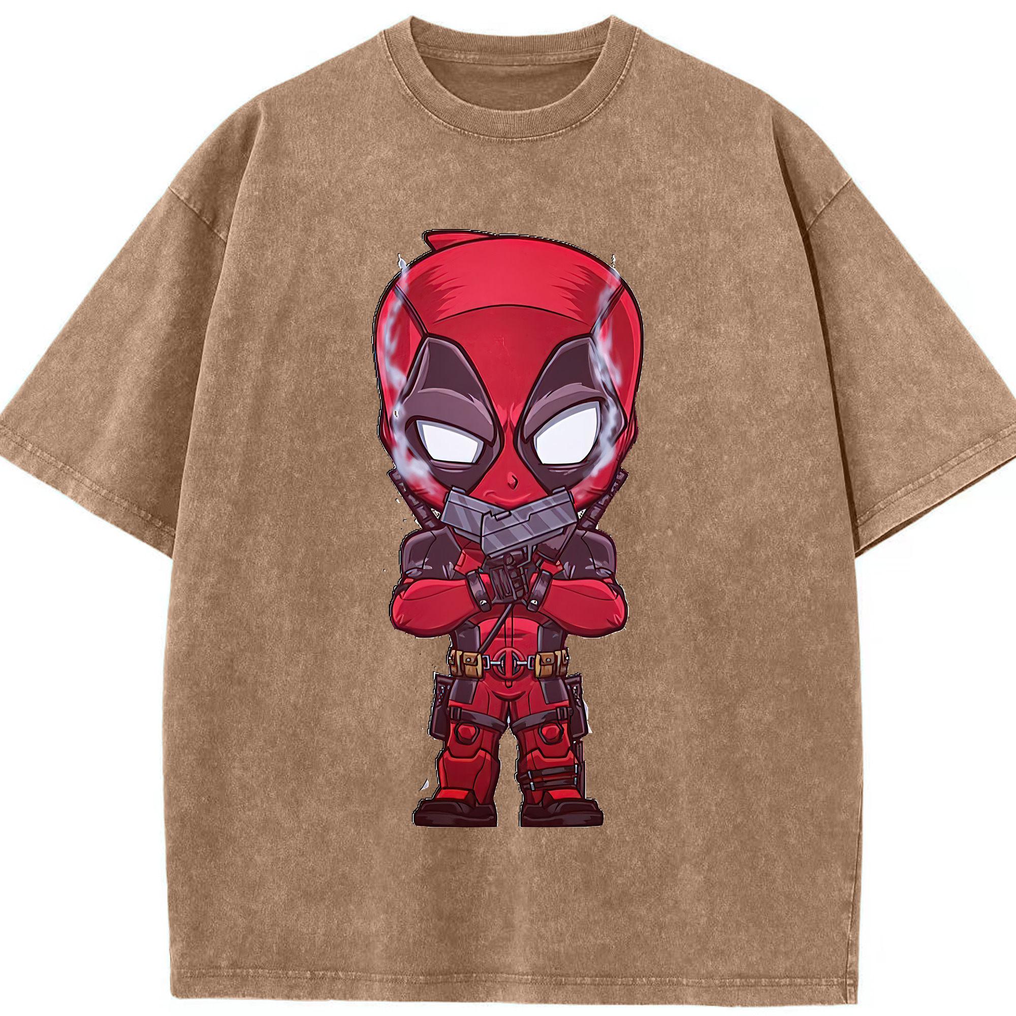 （画像用） Deadpool デッドプール 綿100% ヴィンテージ風 半袖Tシャツ（フロントプリント）
