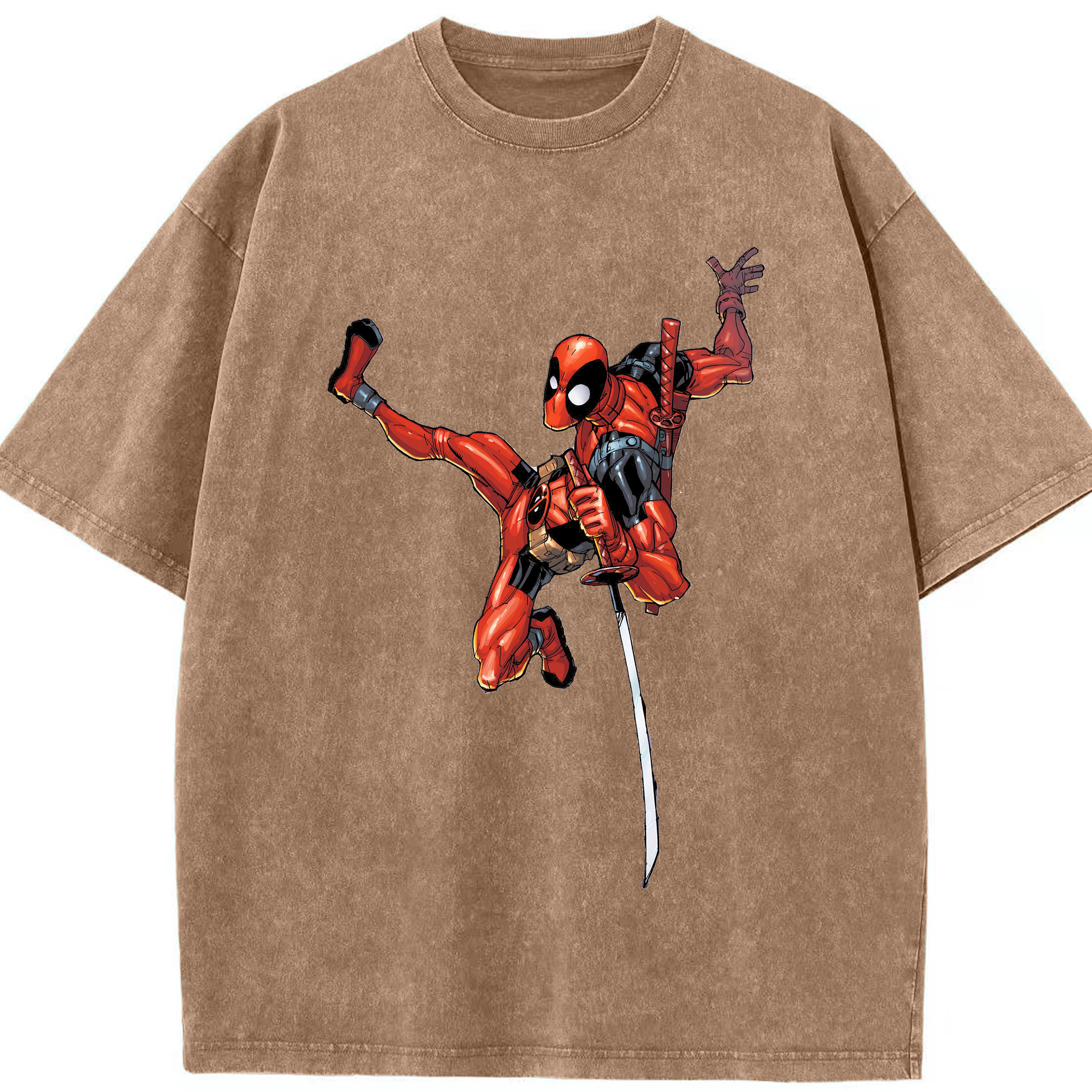 （画像用） Deadpool デッドプール 綿100% ヴィンテージ風 半袖Tシャツ（フロントプリント）