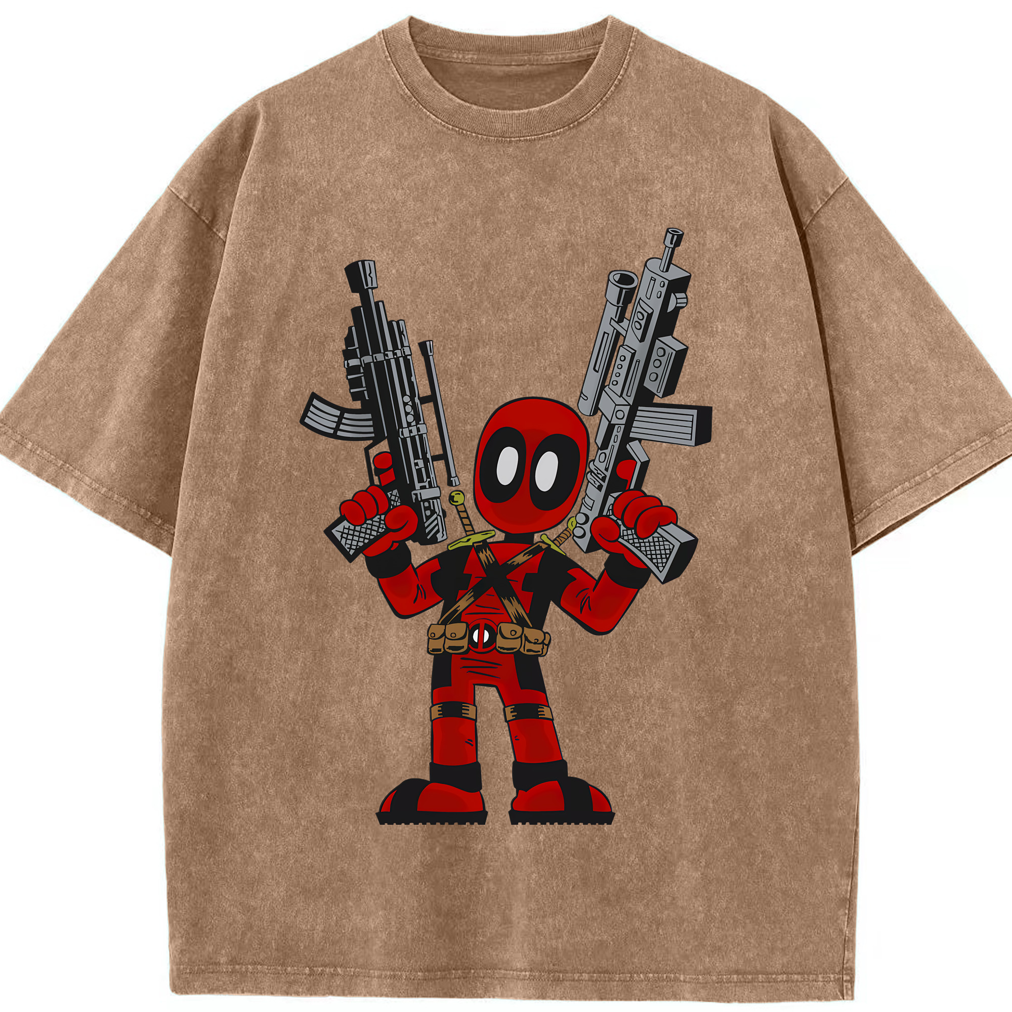（画像用） Deadpool デッドプール 綿100% ヴィンテージ風 半袖Tシャツ（フロントプリント）