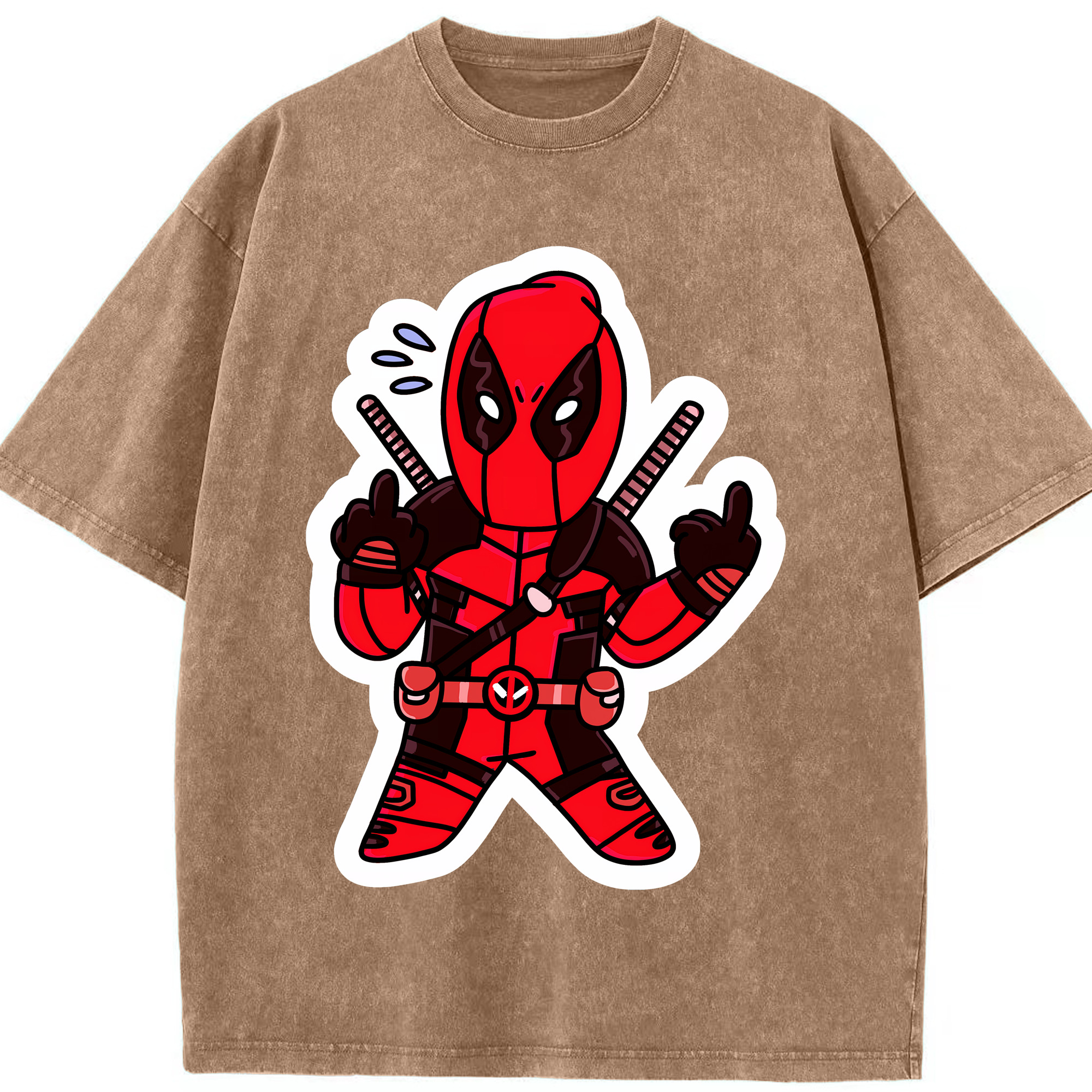 （画像用） Deadpool デッドプール 綿100% ヴィンテージ風 半袖Tシャツ（フロントプリント）