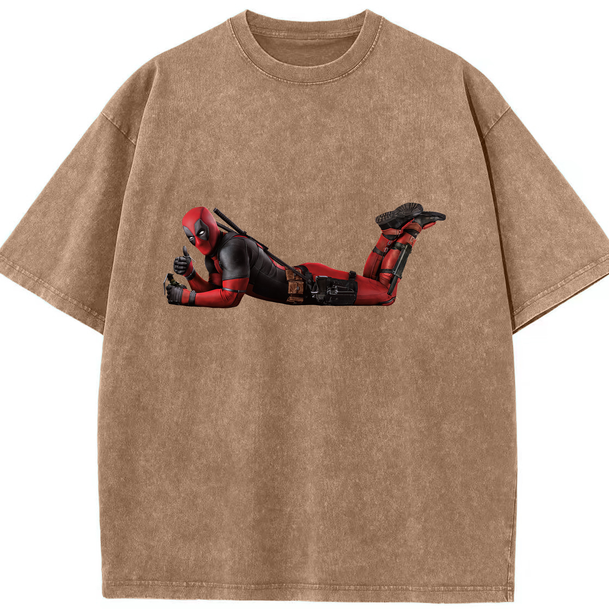 （画像用） Deadpool デッドプール 綿100% ヴィンテージ風 半袖Tシャツ（フロントプリント）