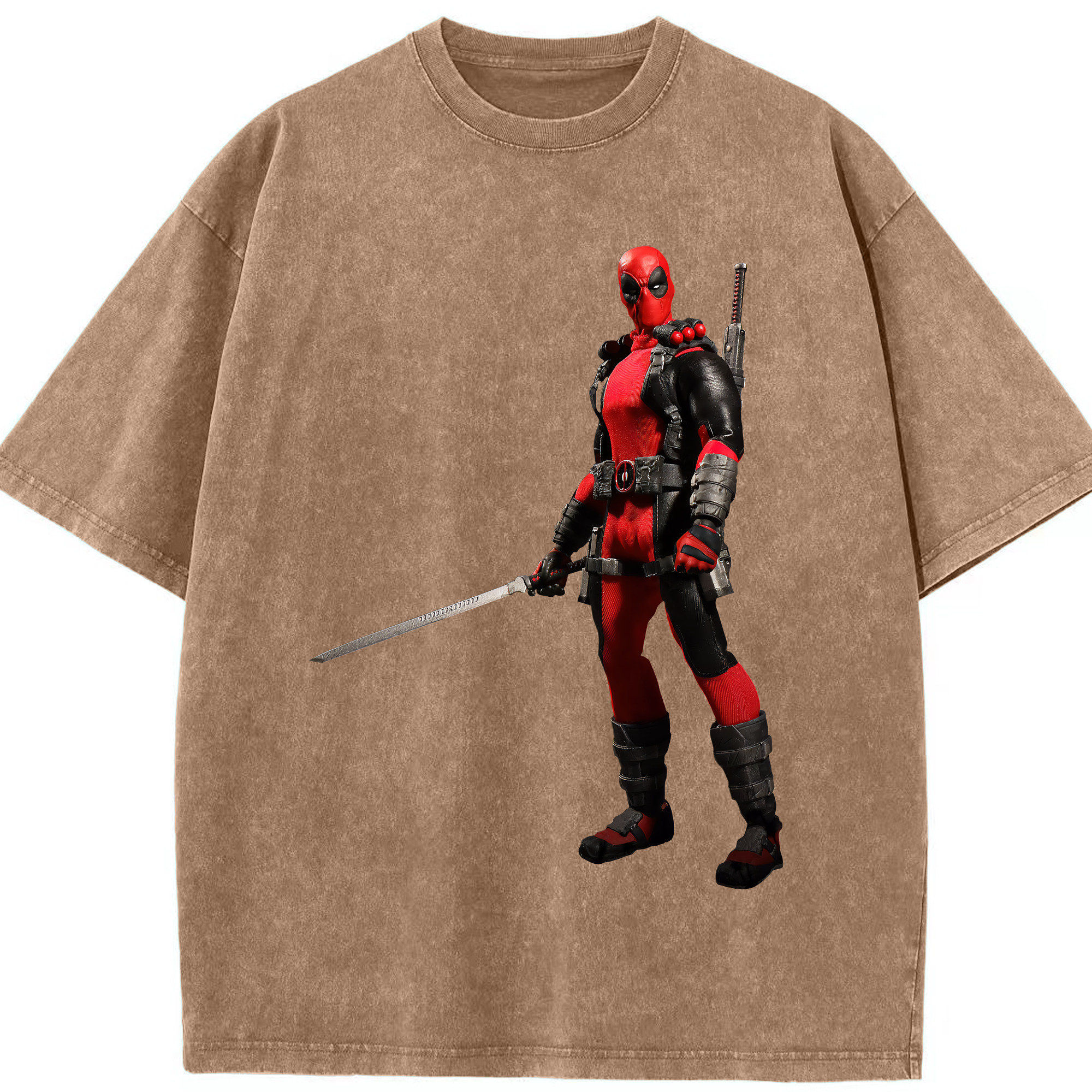 （画像用） Deadpool デッドプール 綿100% ヴィンテージ風 半袖Tシャツ（フロントプリント）