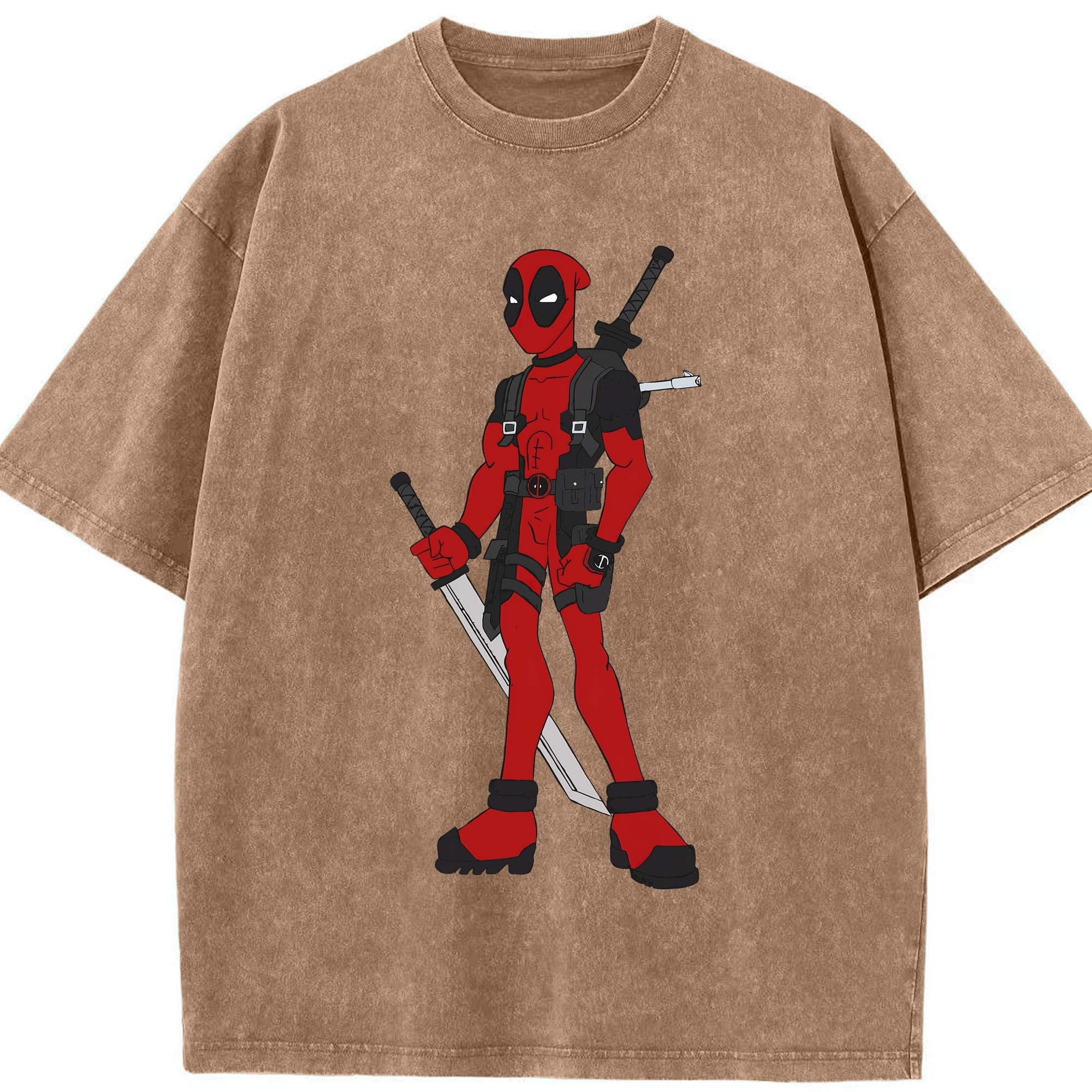 （画像用） Deadpool デッドプール 綿100% ヴィンテージ風 半袖Tシャツ（フロントプリント）