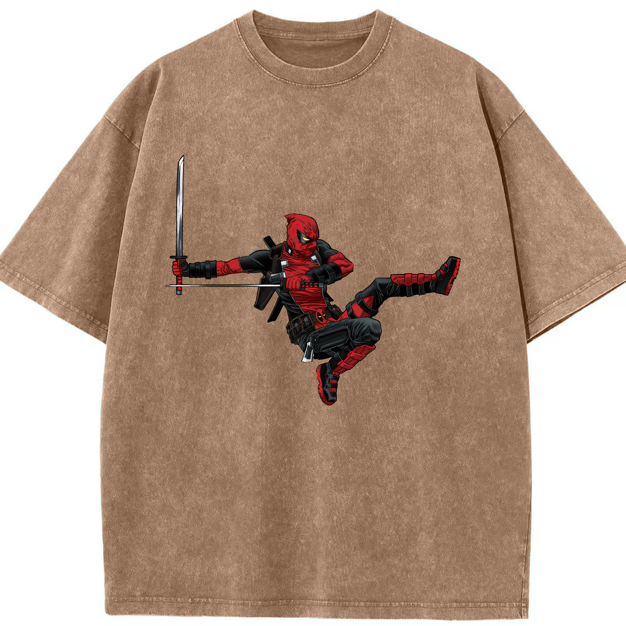 （画像用） Deadpool デッドプール 綿100% ヴィンテージ風 半袖Tシャツ（フロントプリント）