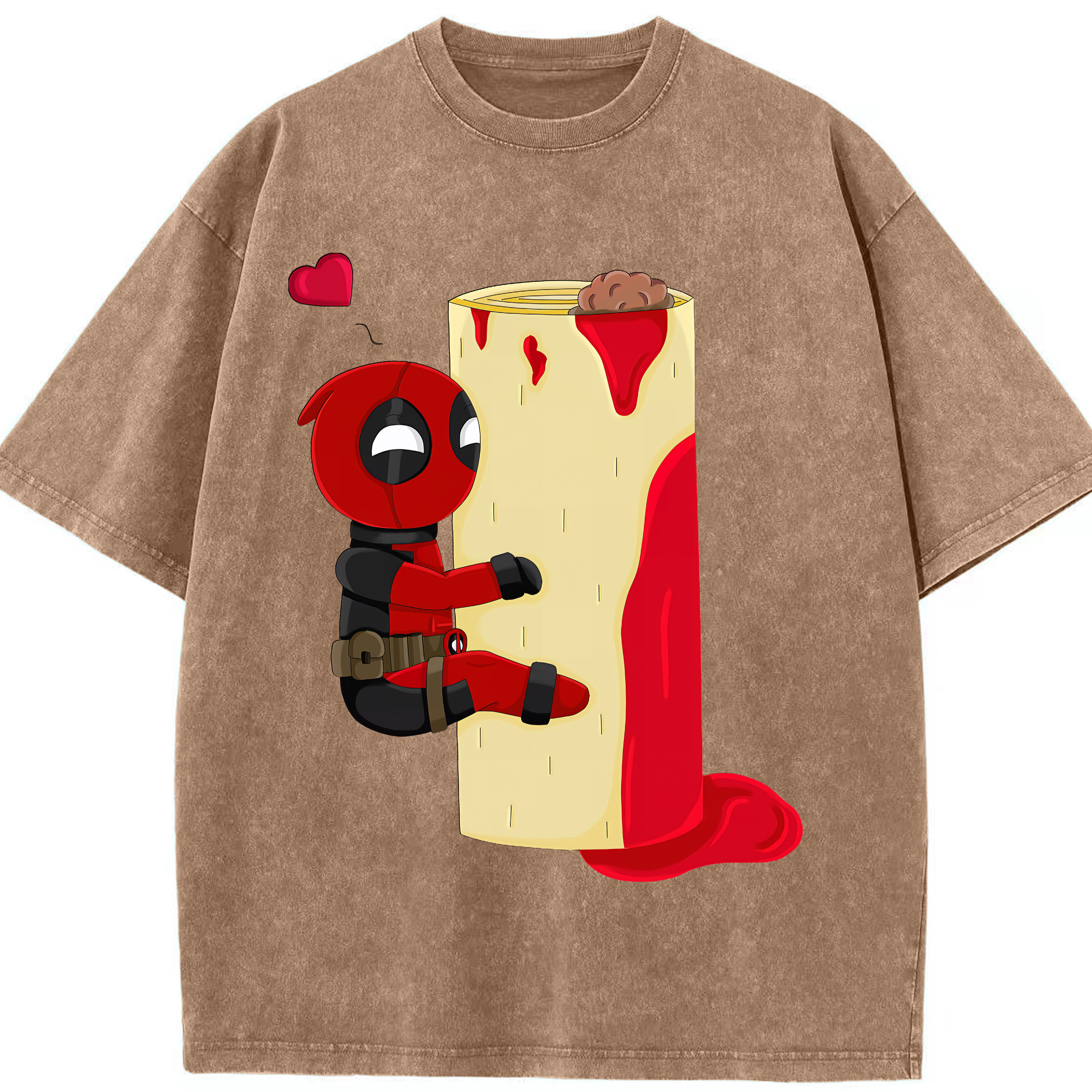 （画像用） Deadpool デッドプール 綿100% ヴィンテージ風 半袖Tシャツ（フロントプリント）