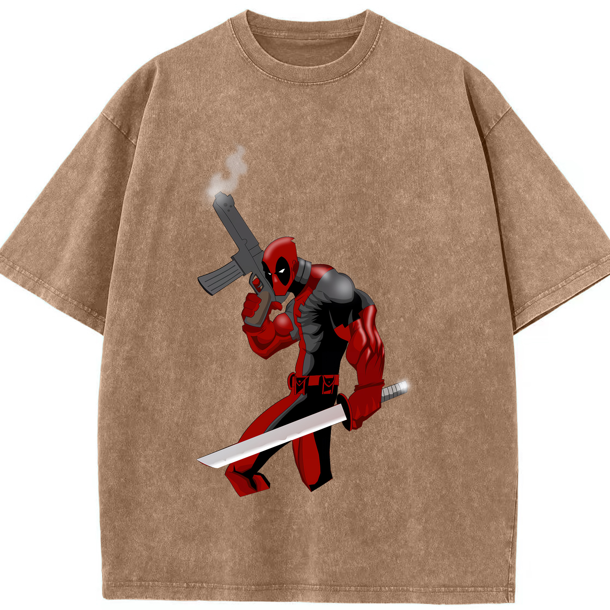 （画像用） Deadpool デッドプール 綿100% ヴィンテージ風 半袖Tシャツ（フロントプリント）