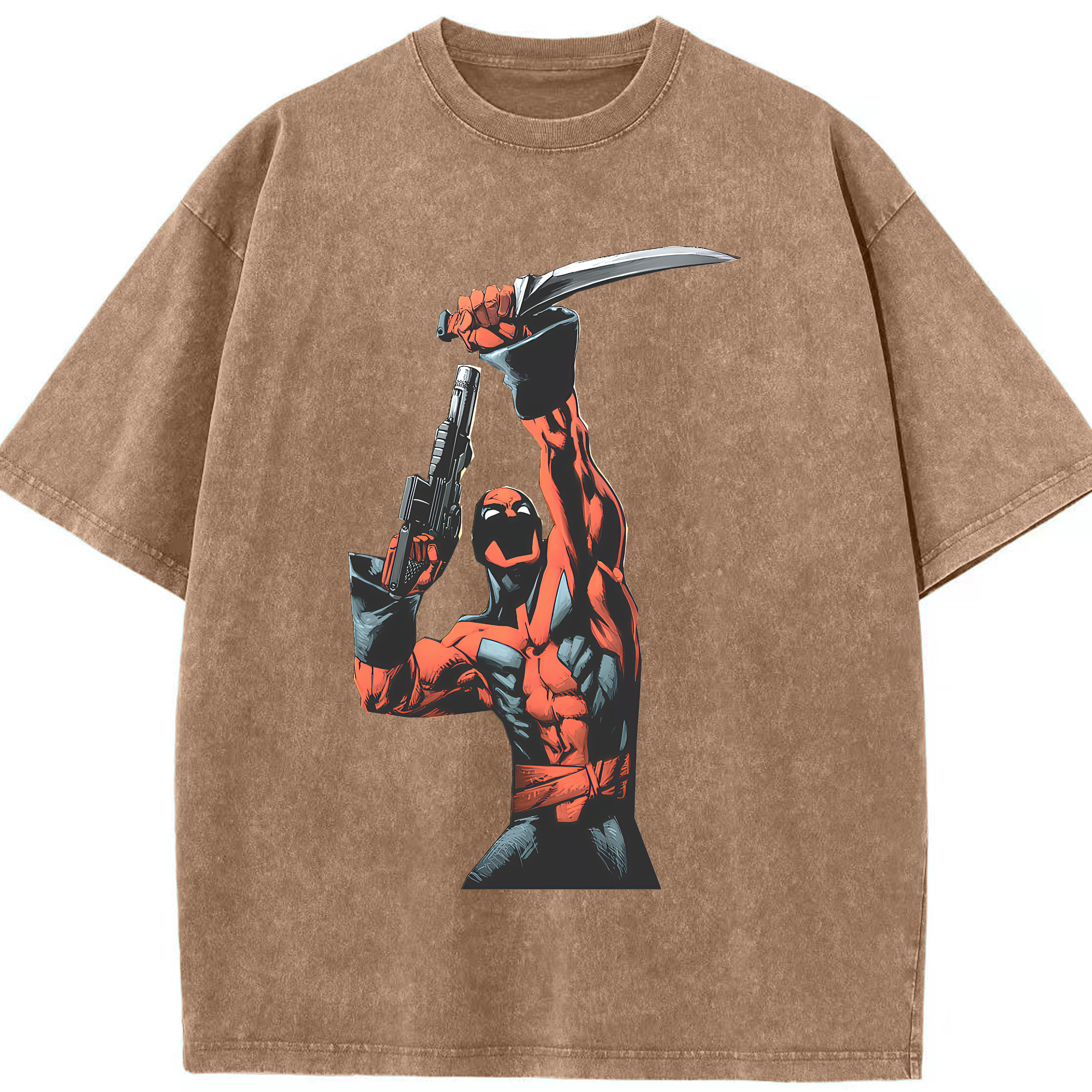 （画像用） Deadpool デッドプール 綿100% ヴィンテージ風 半袖Tシャツ（フロントプリント）