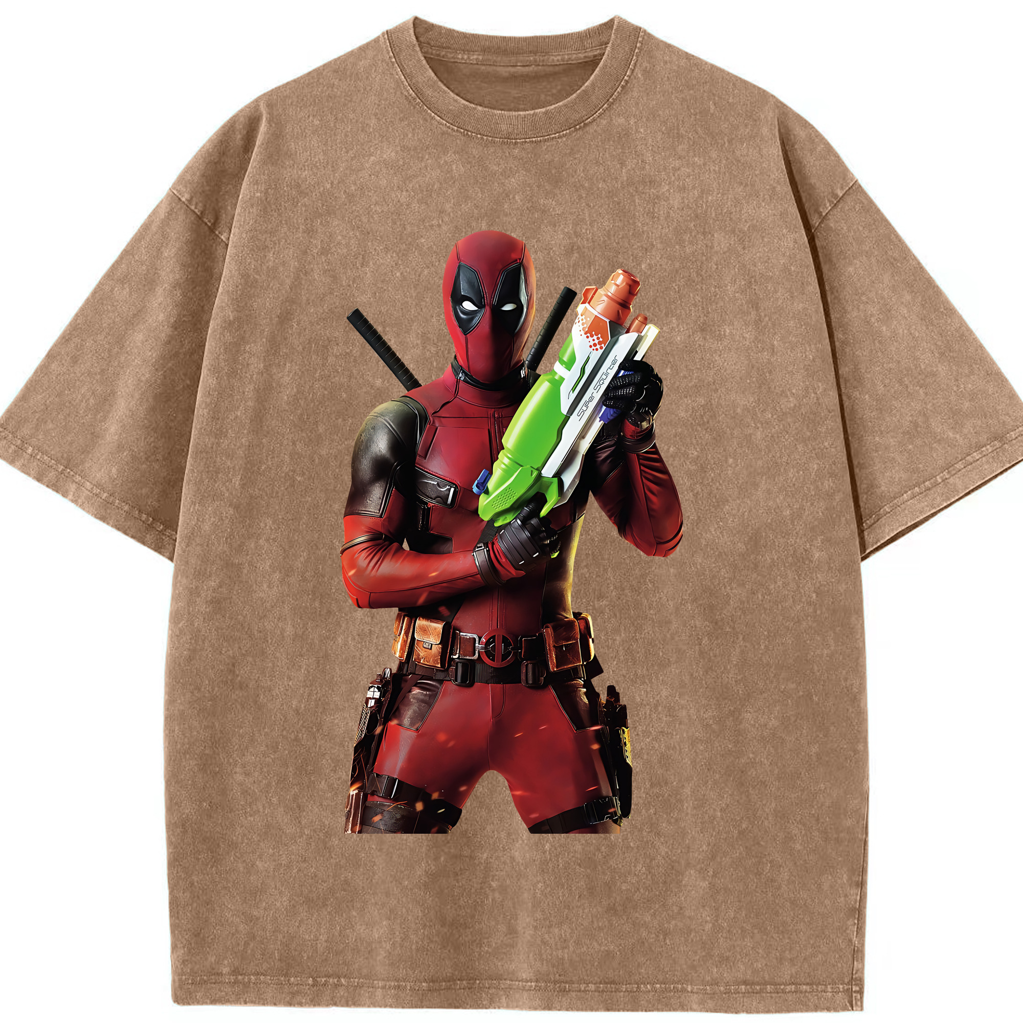 （画像用） Deadpool デッドプール 綿100% ヴィンテージ風 半袖Tシャツ（フロントプリント）