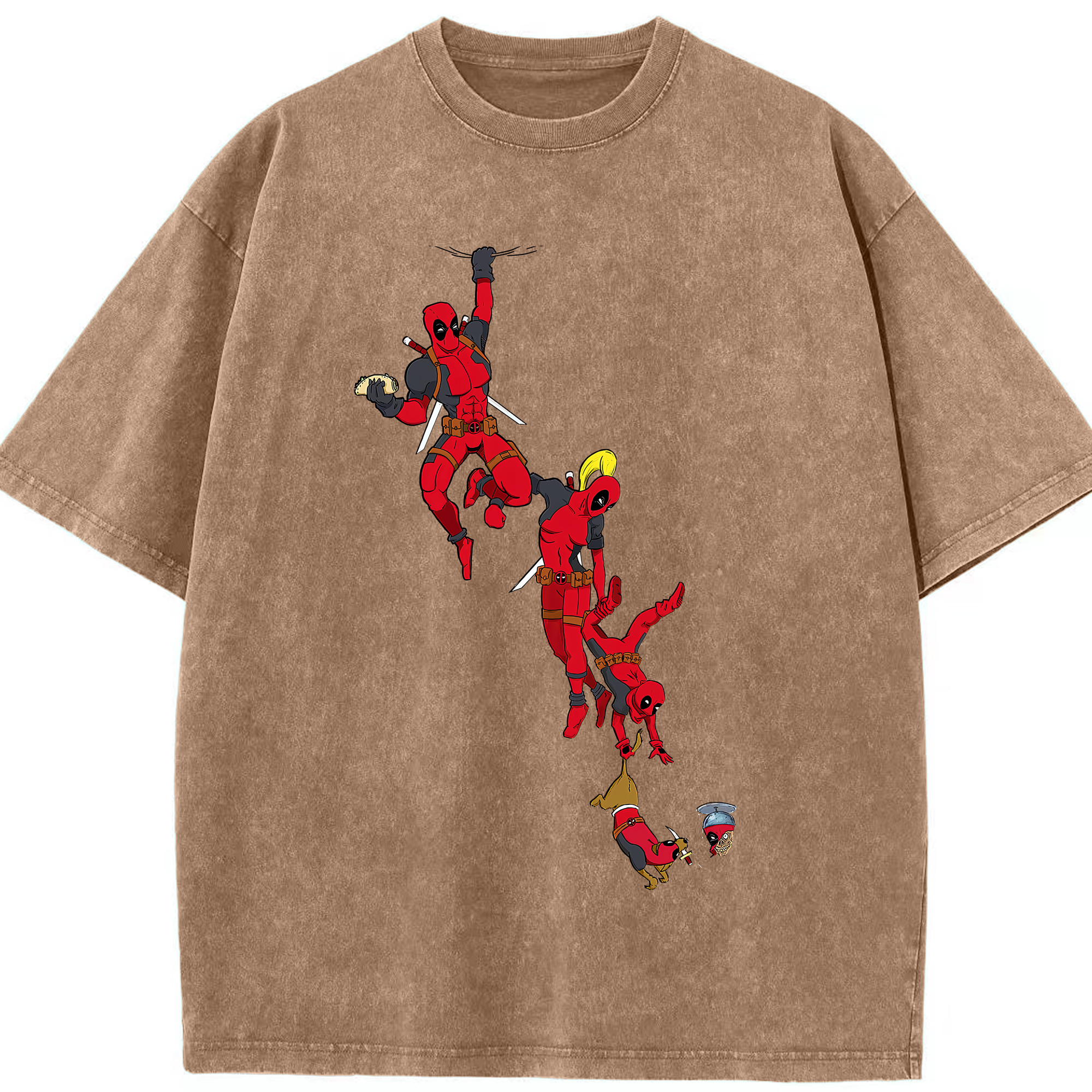 （画像用） Deadpool デッドプール 綿100% ヴィンテージ風 半袖Tシャツ（フロントプリント）