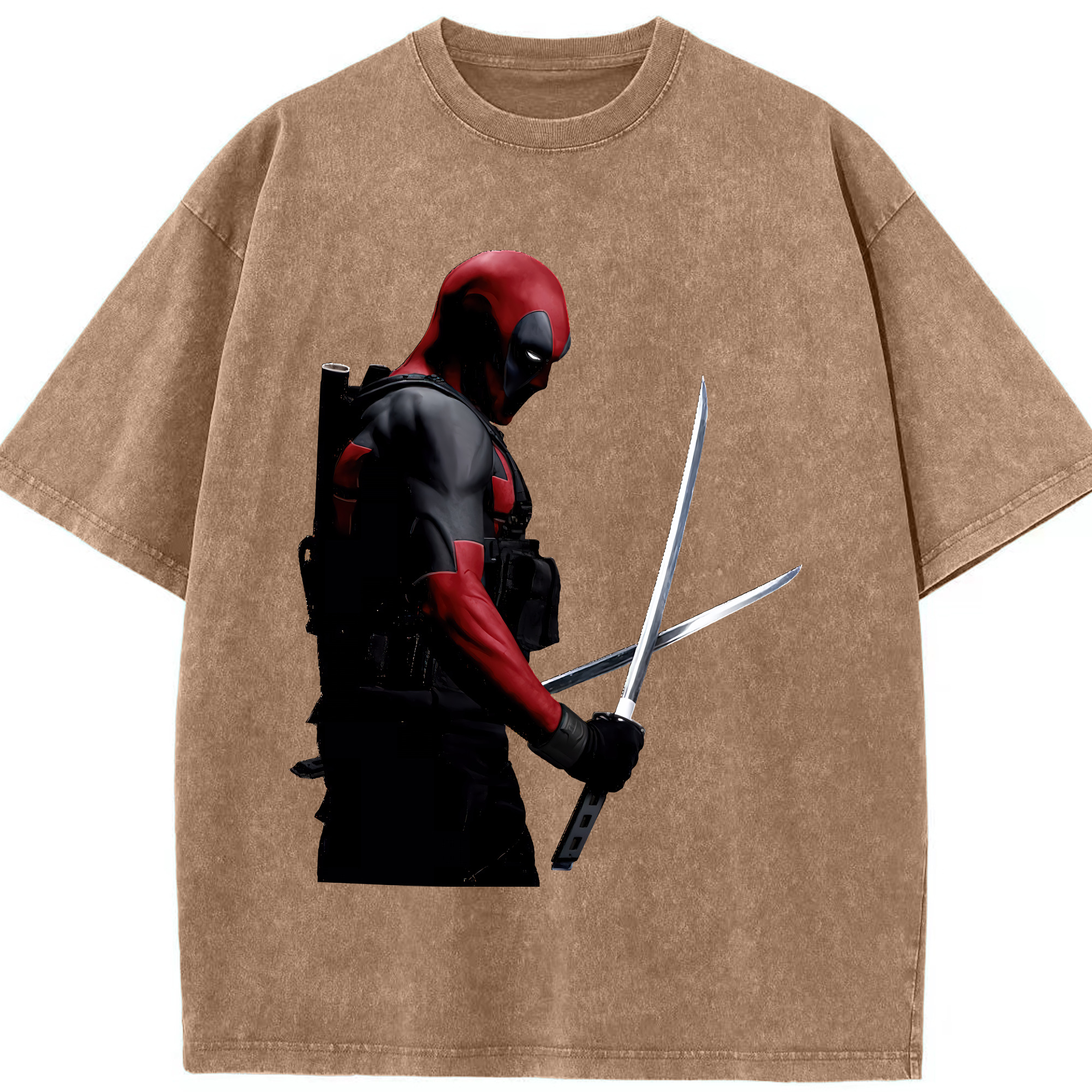 （画像用） Deadpool デッドプール 綿100% ヴィンテージ風 半袖Tシャツ（フロントプリント）