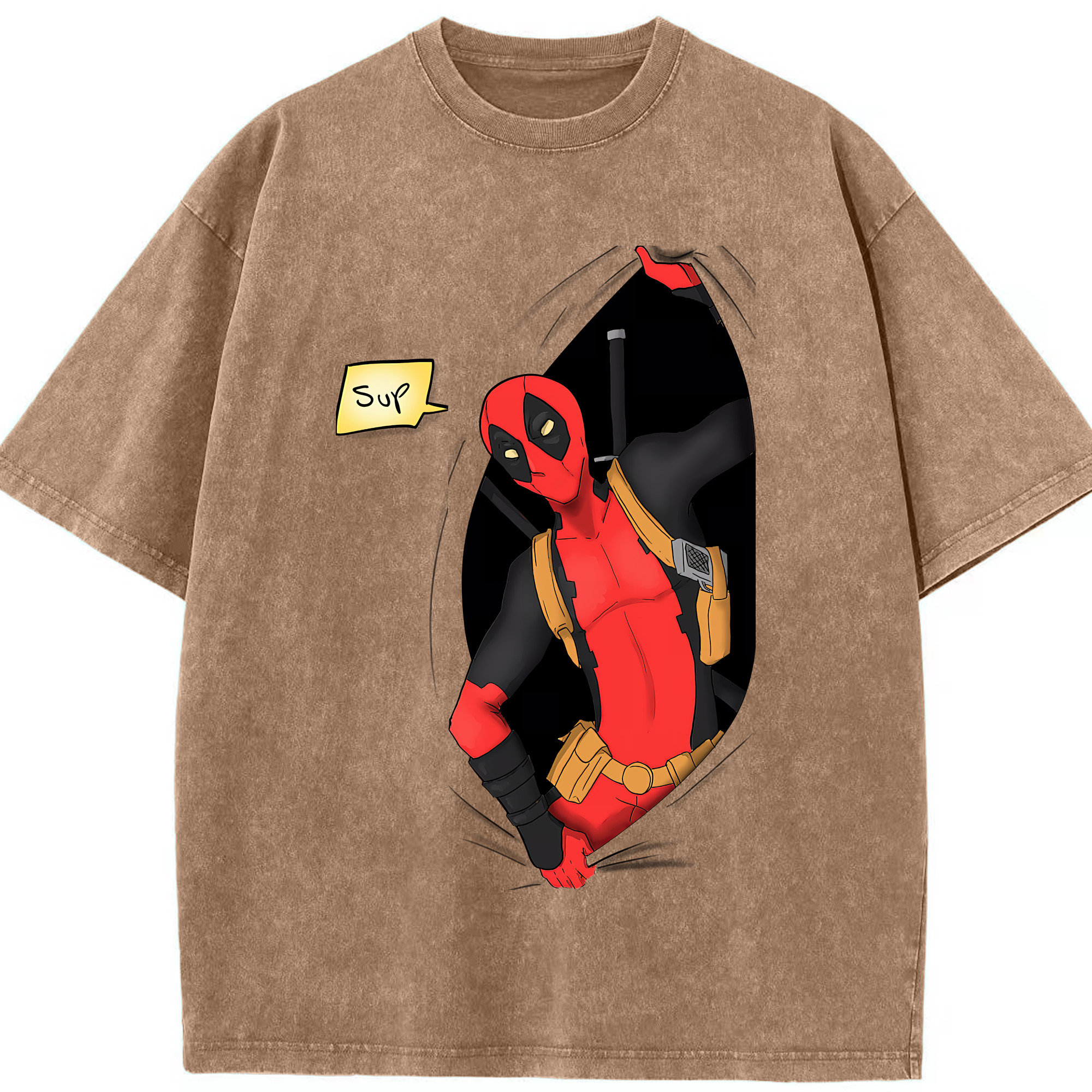 （画像用） Deadpool デッドプール 綿100% ヴィンテージ風 半袖Tシャツ（フロントプリント）