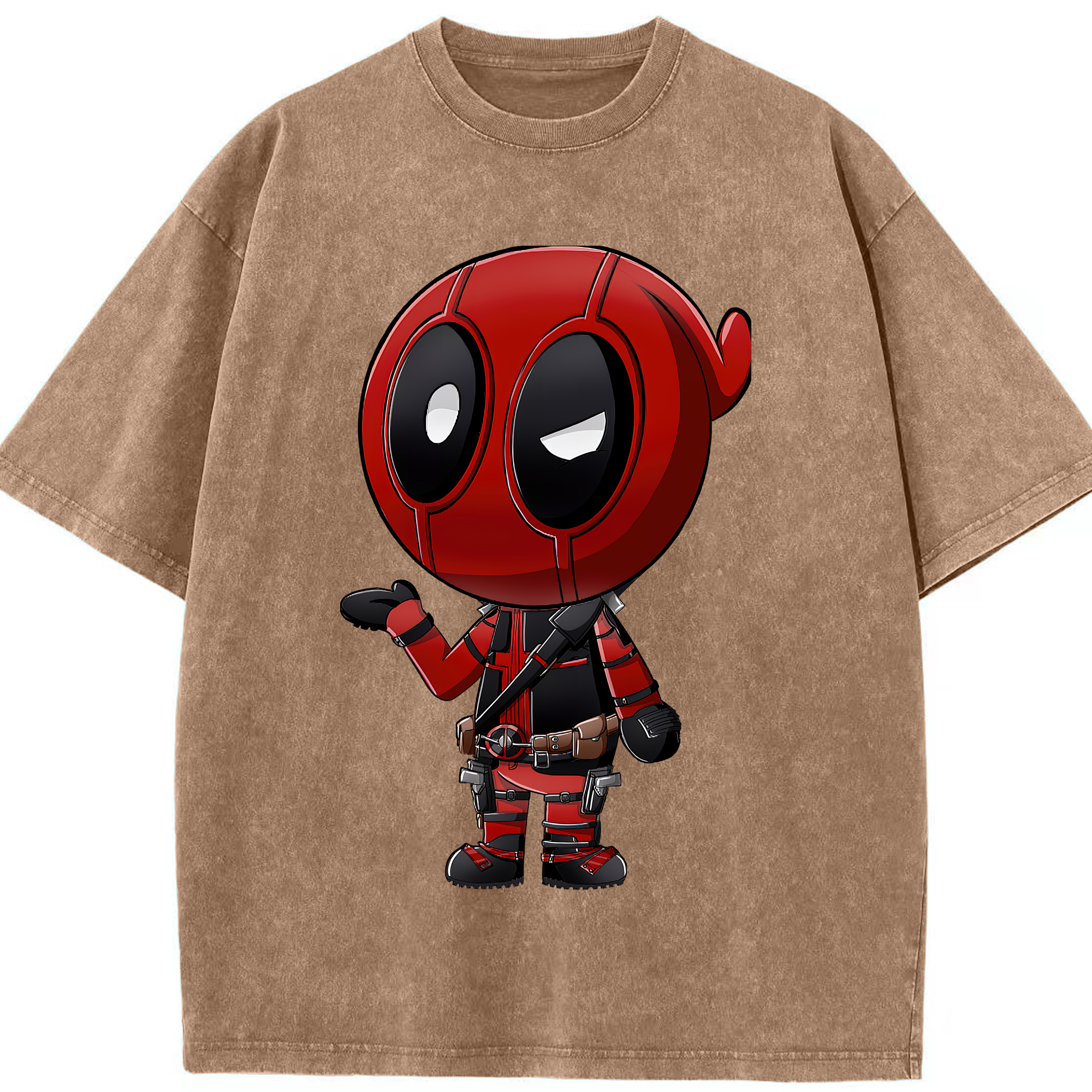 （画像用） Deadpool デッドプール 綿100% ヴィンテージ風 半袖Tシャツ（フロントプリント）