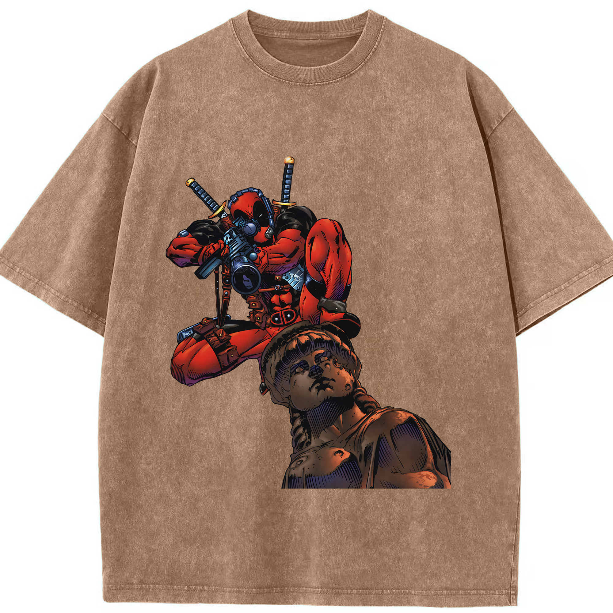 （画像用） Deadpool デッドプール 綿100% ヴィンテージ風 半袖Tシャツ（フロントプリント）