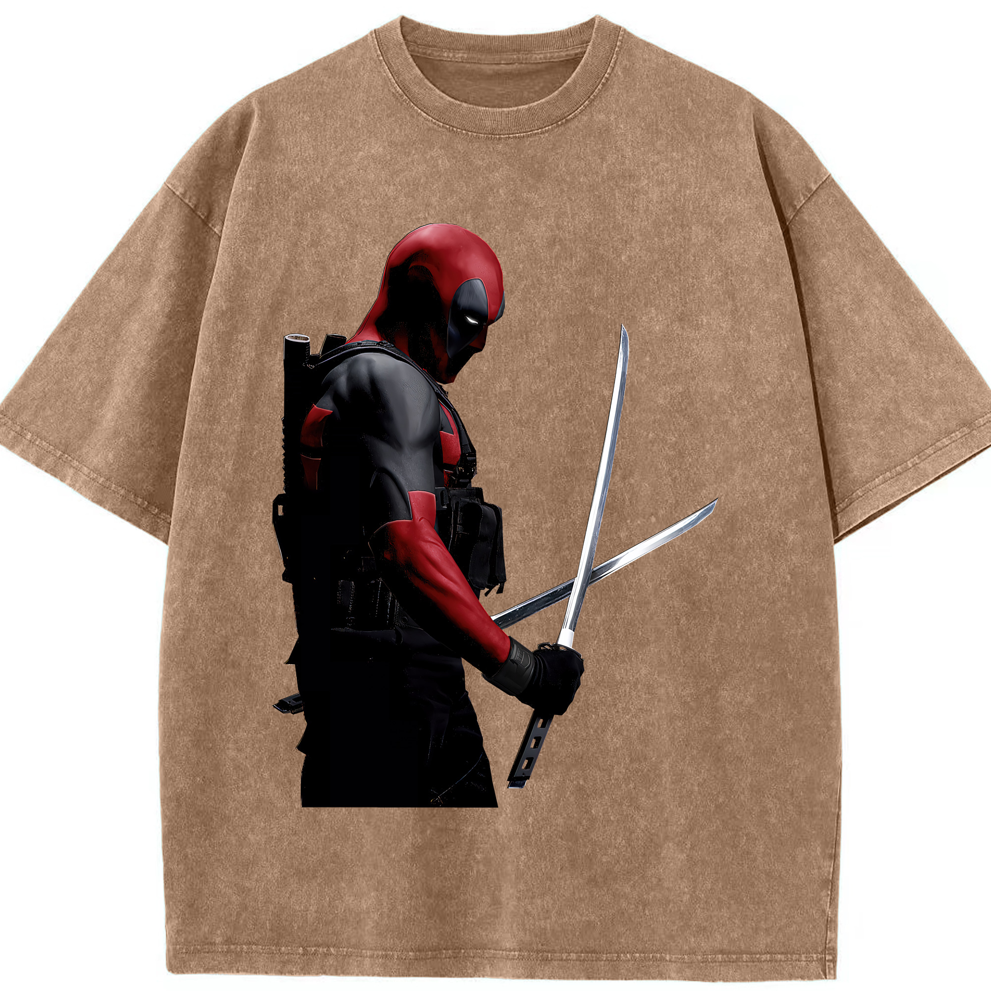（画像用） Deadpool デッドプール 綿100% ヴィンテージ風 半袖Tシャツ（フロントプリント）