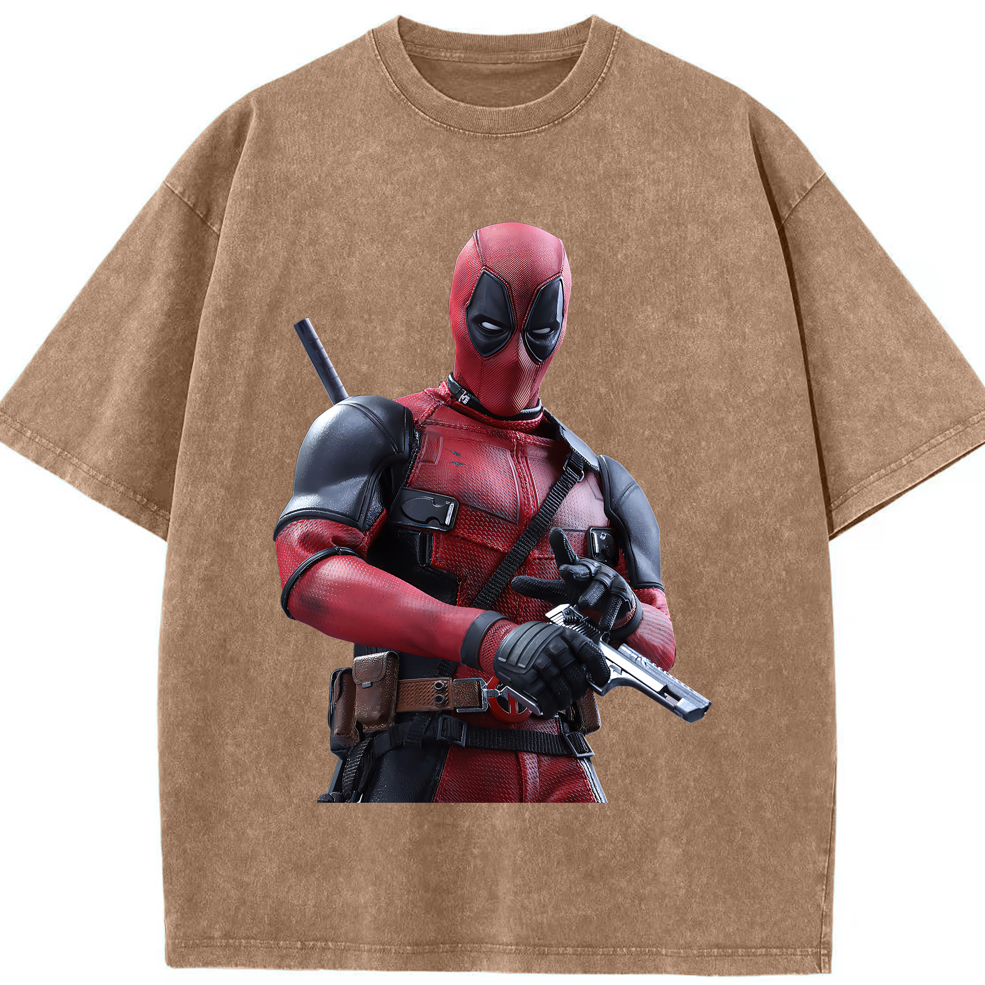 （画像用） Deadpool デッドプール 綿100% ヴィンテージ風 半袖Tシャツ（フロントプリント）